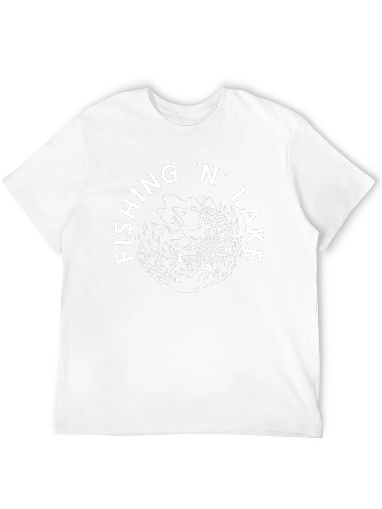 Fishing N Lake Black Graphic T-Shirt
