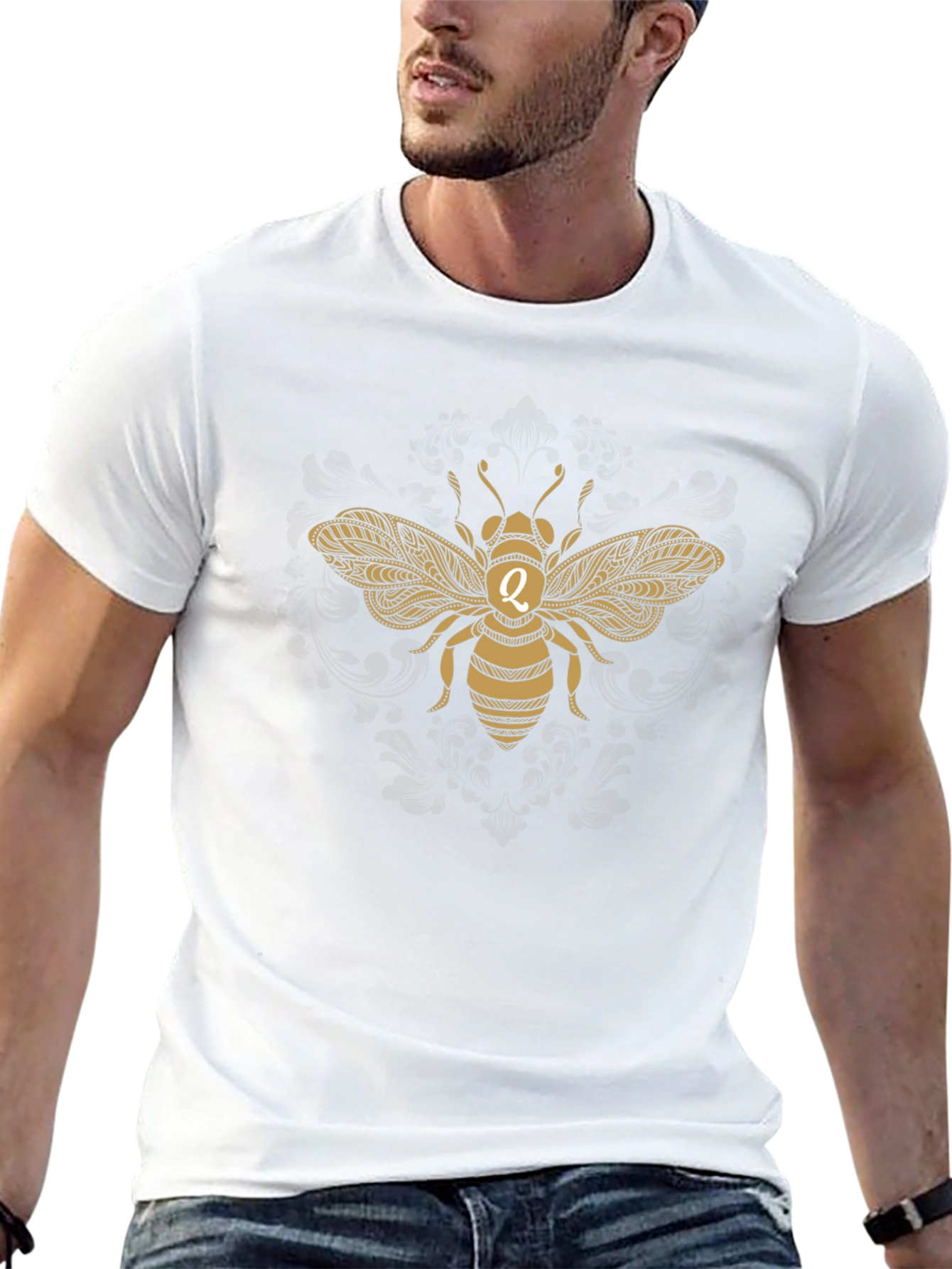 Gold Bee Graphic T-Shirt - Black