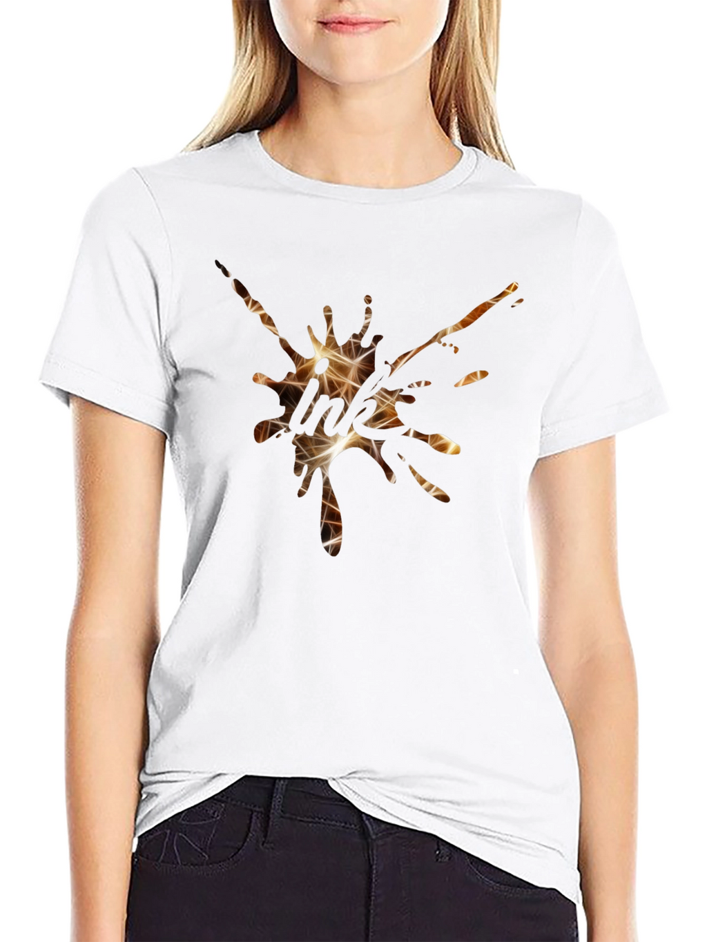 Abstract Ink Splatter Graphic T-Shirt