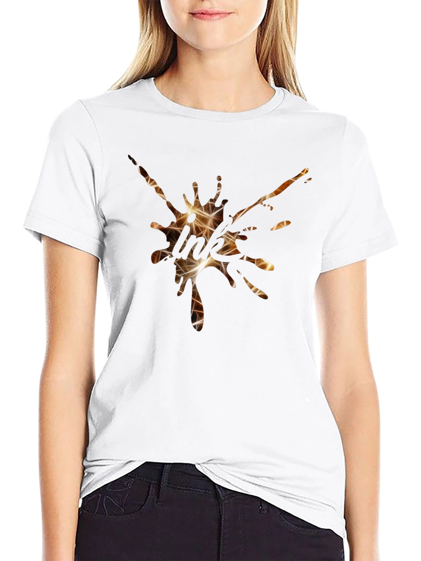 Abstract Ink Splatter Graphic T-Shirt