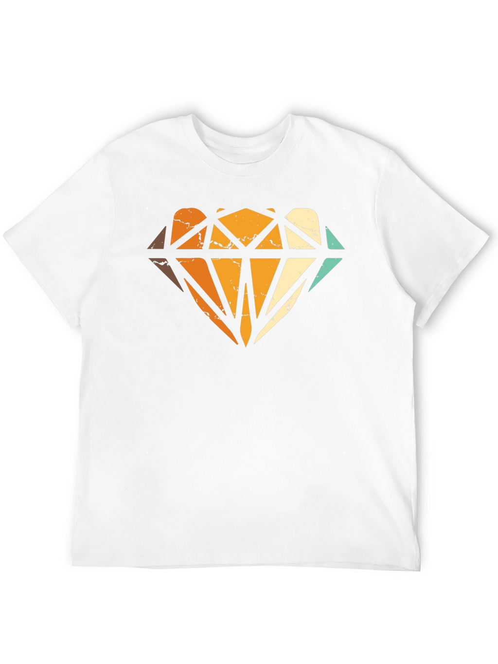 Retro Diamond Graphic Print Black T-Shirt