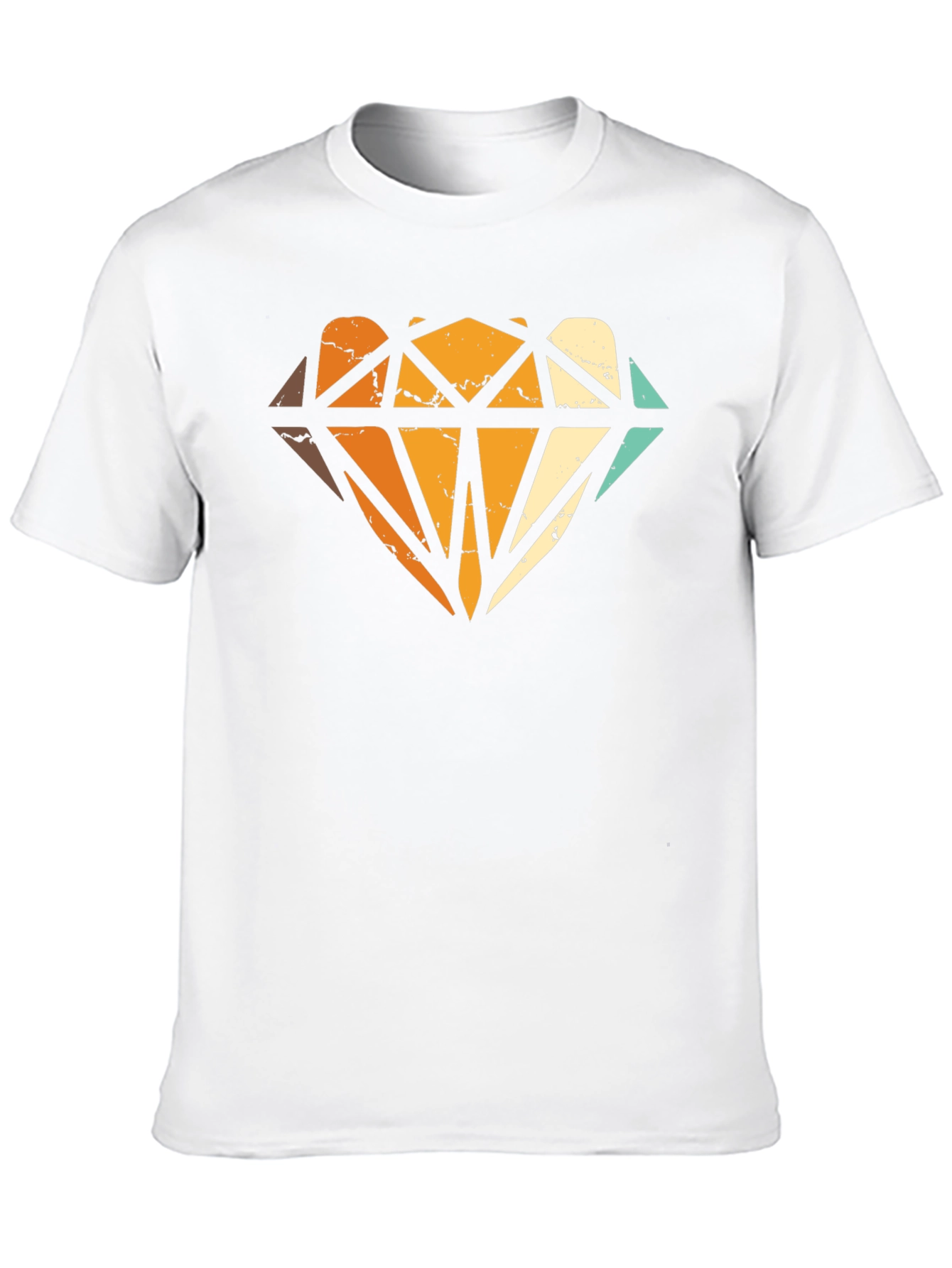 Retro Diamond Graphic Print Black T-Shirt