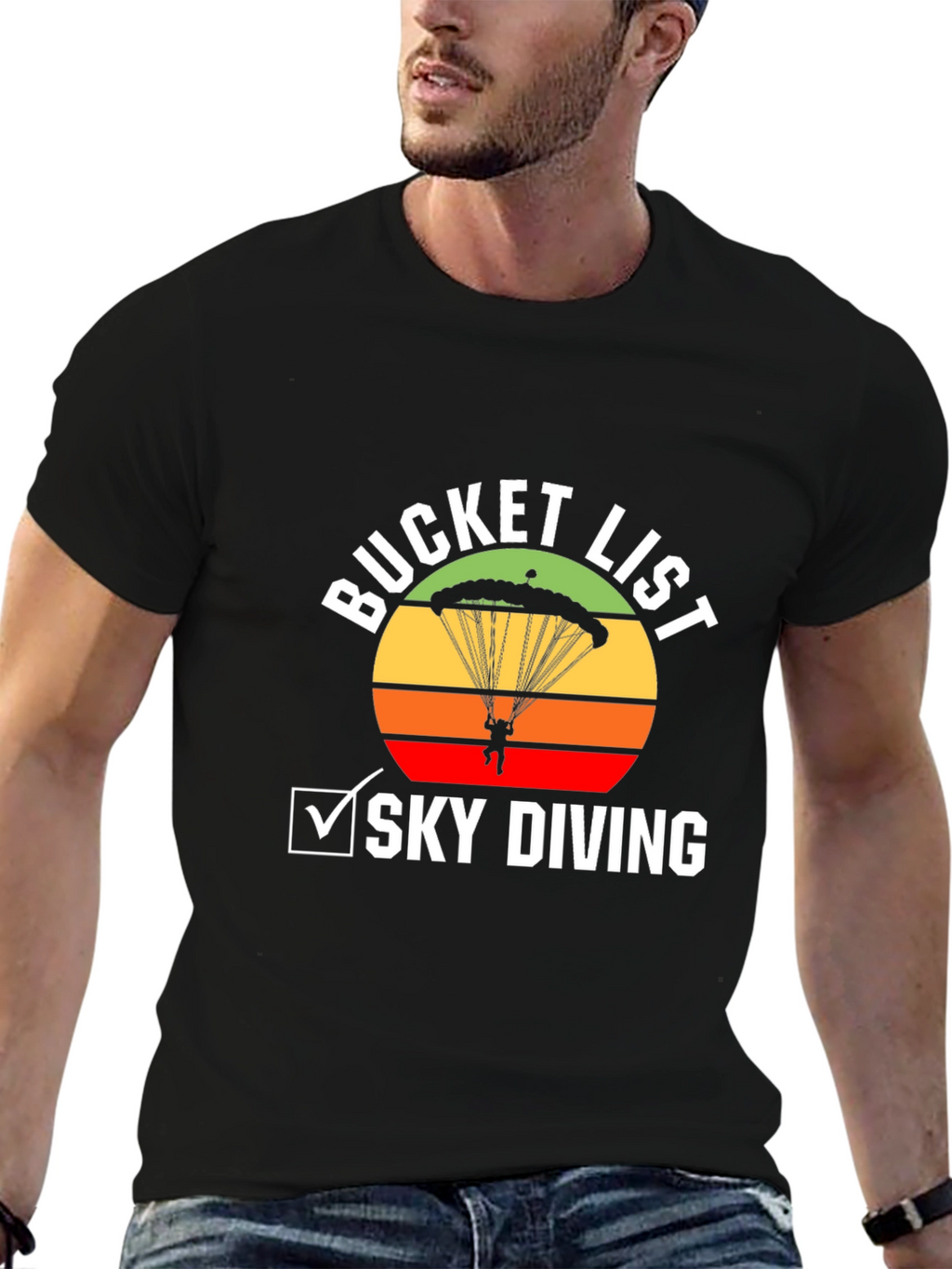 Sky Diving Bucket List Graphic Tee