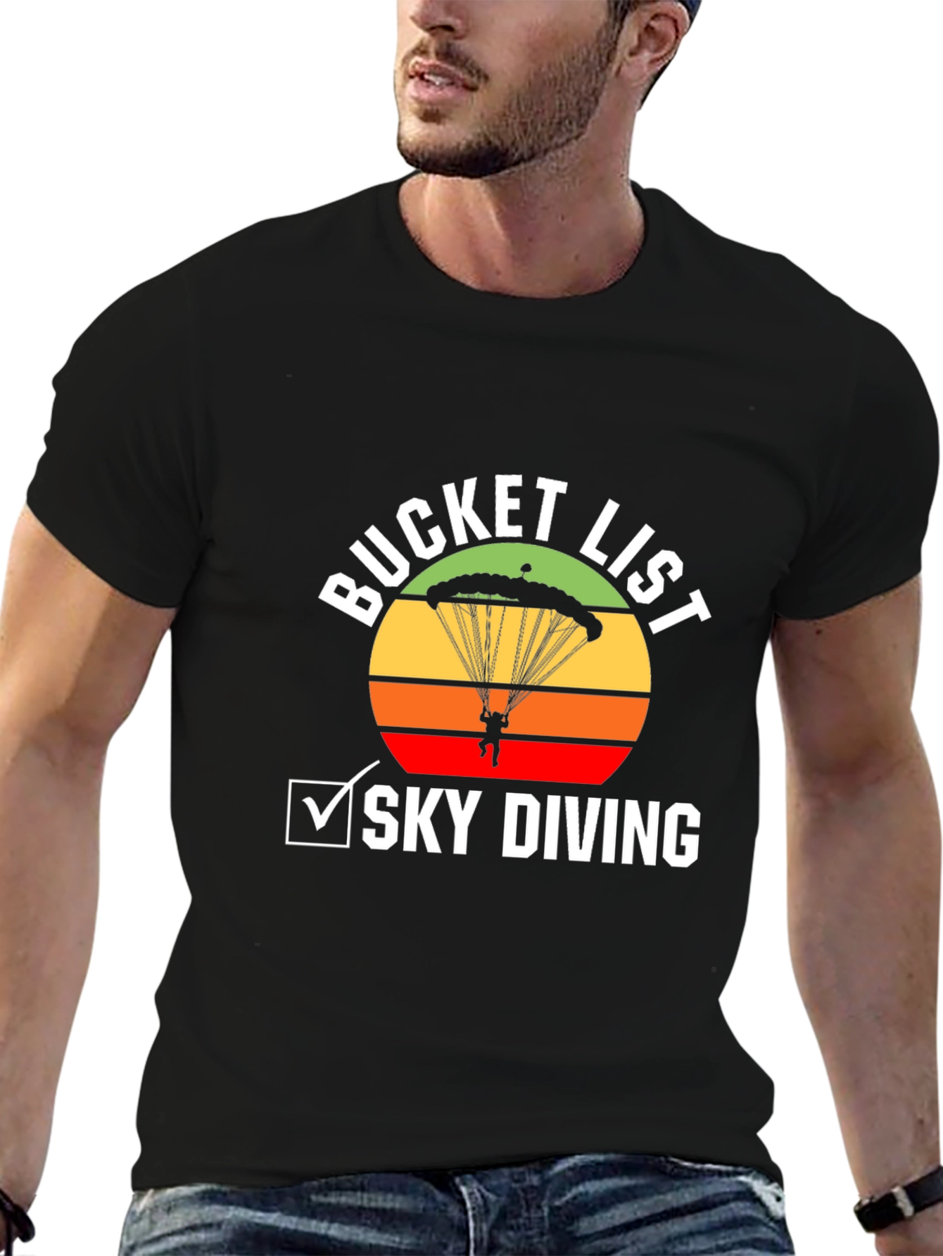 Sky Diving Bucket List Graphic Tee