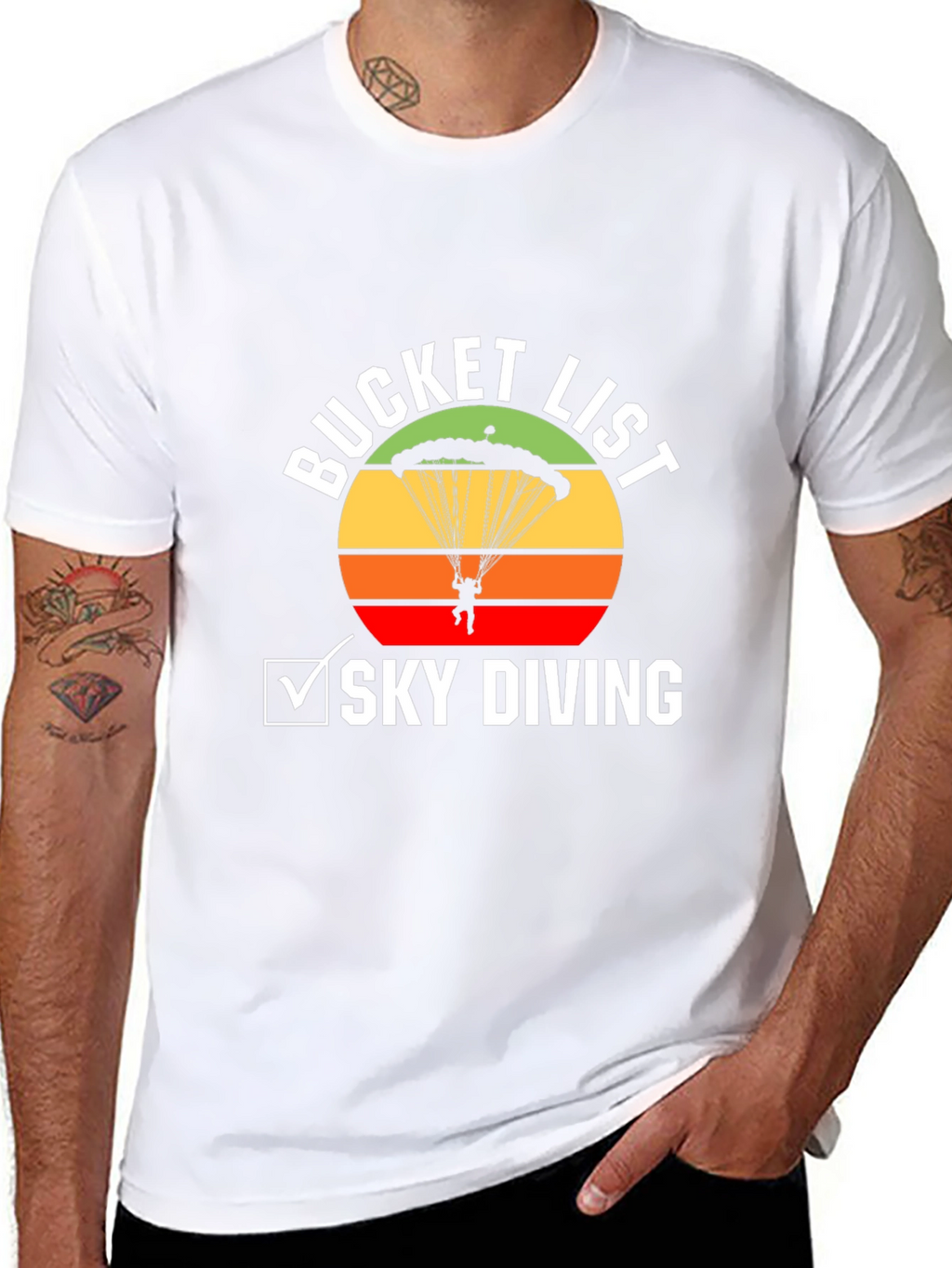 Sky Diving Bucket List Graphic Tee