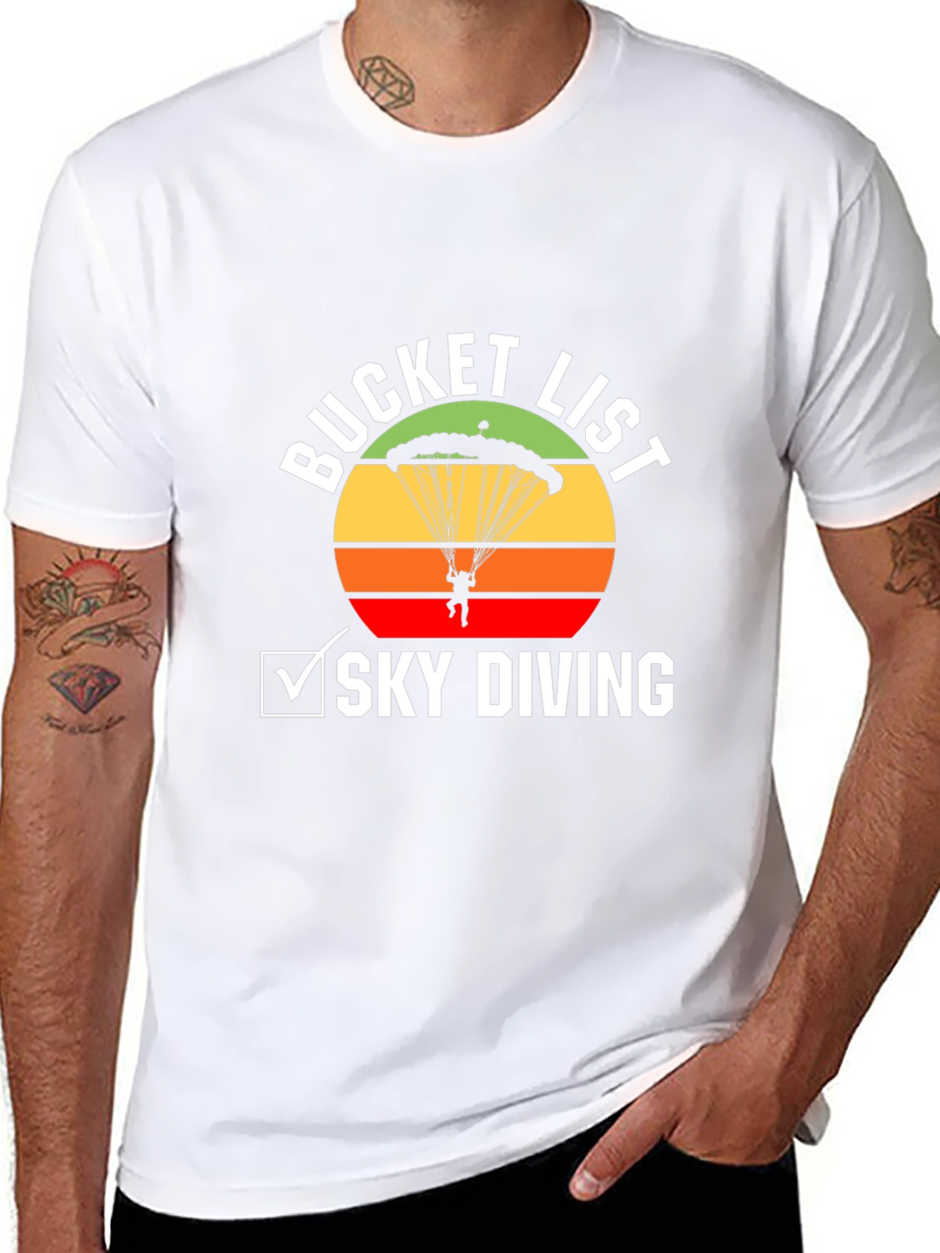 Sky Diving Bucket List Graphic Tee