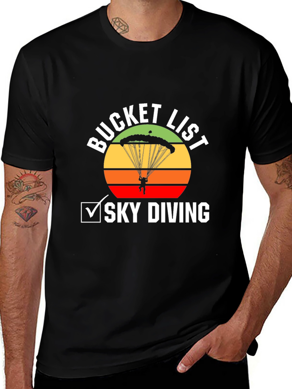 Sky Diving Bucket List Graphic Tee