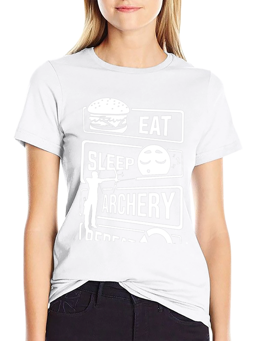 Eat Sleep Archery Repeat Black Graphic Tee