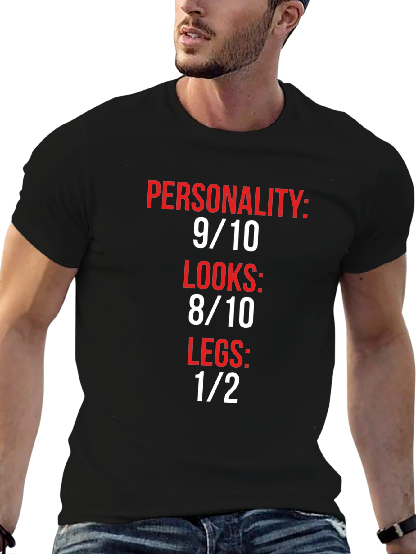 Humorous Graphic Tee: Personality Looks Legs