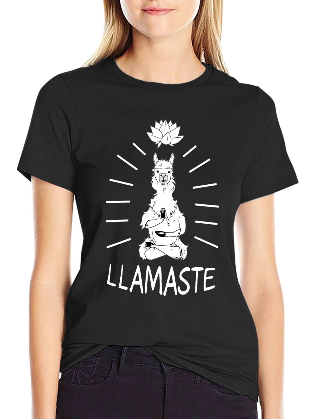 Llamaste Yoga T-Shirt - Meditating Llama Tee