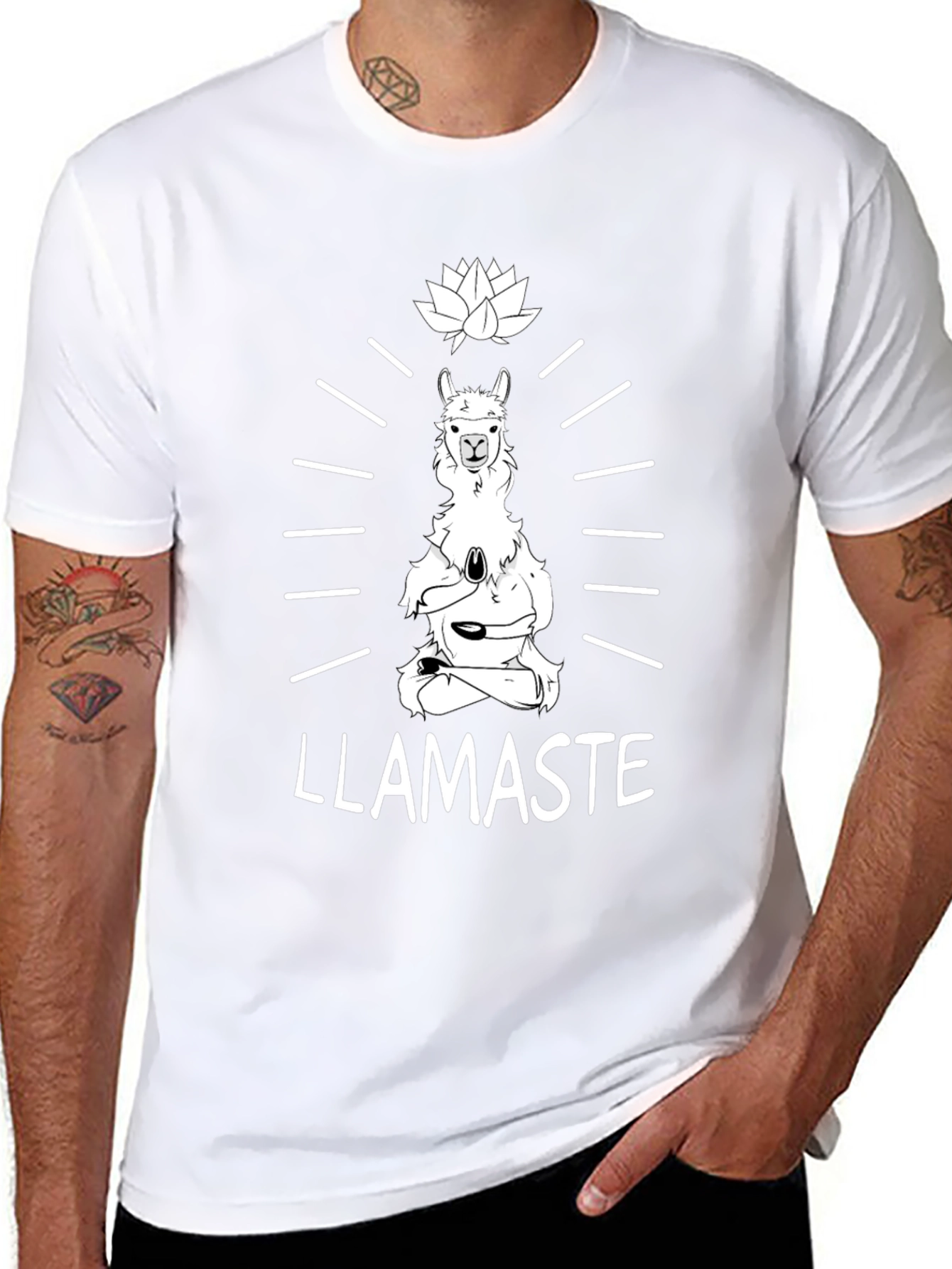 Llamaste Yoga T-Shirt - Meditating Llama Tee