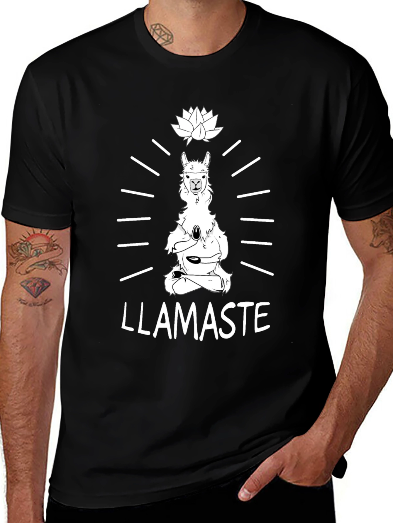 Llamaste Yoga T-Shirt - Meditating Llama Tee