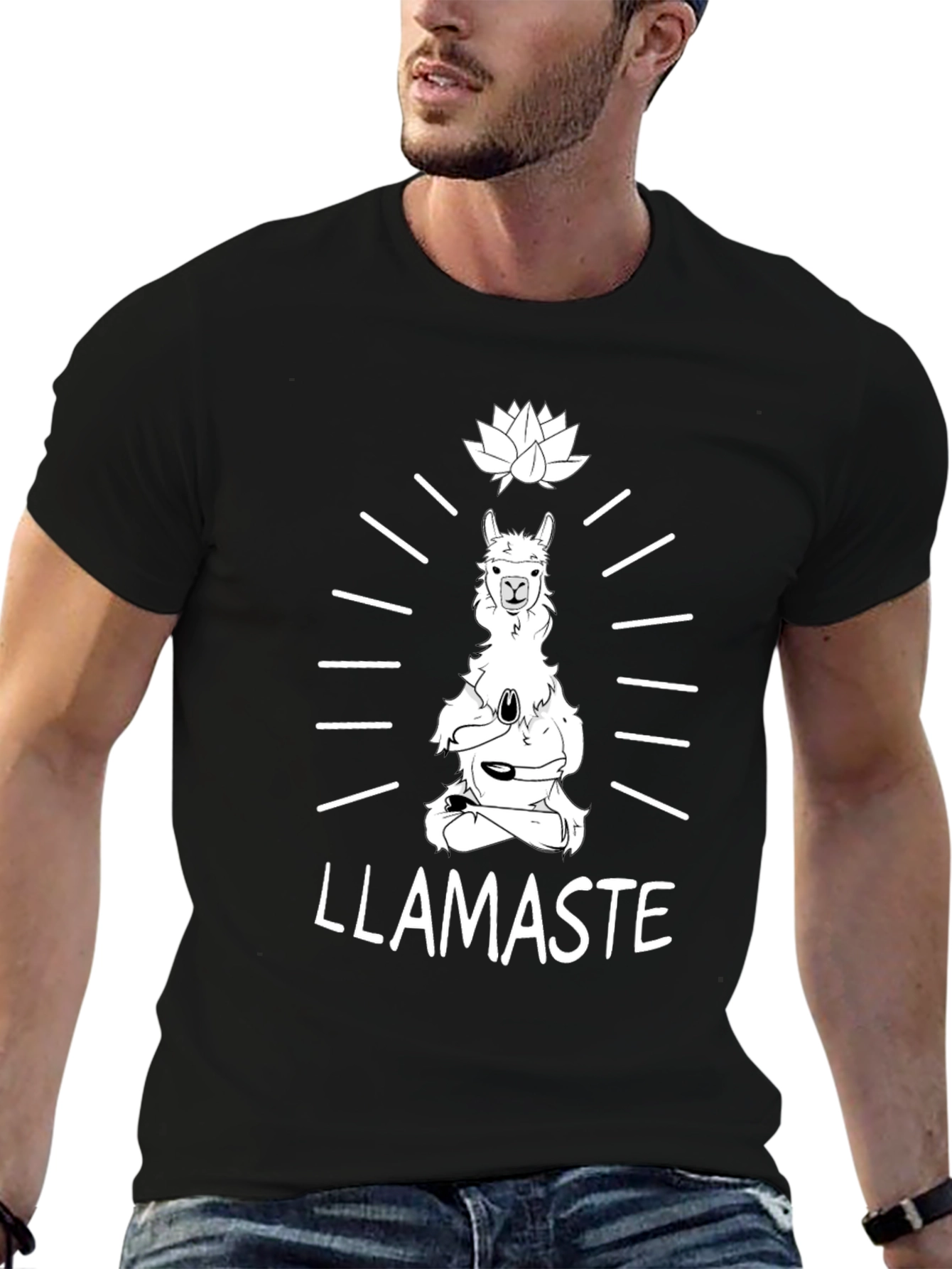 Llamaste Yoga T-Shirt - Meditating Llama Tee