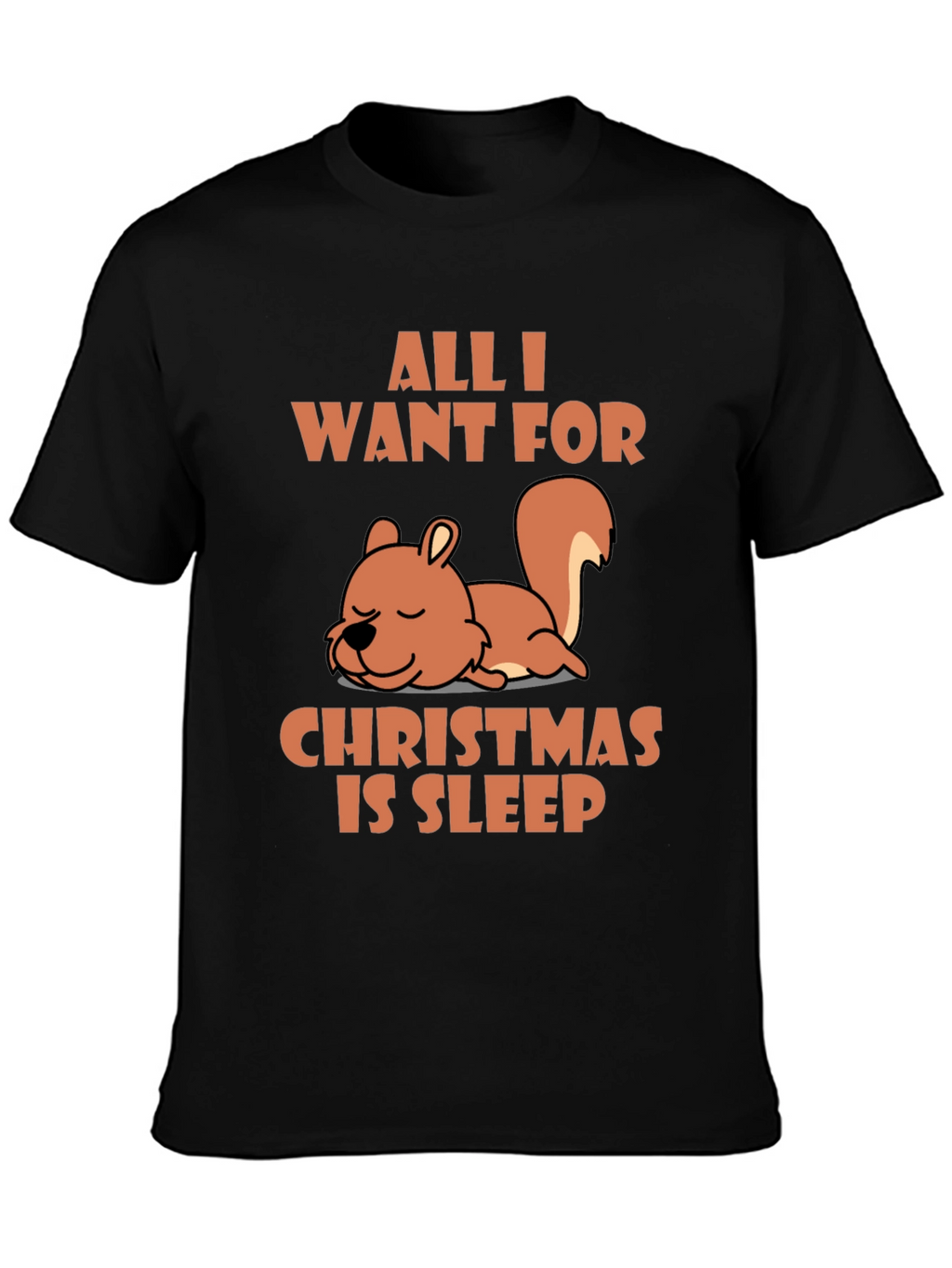 Sleepy Squirrel Christmas T-Shirt