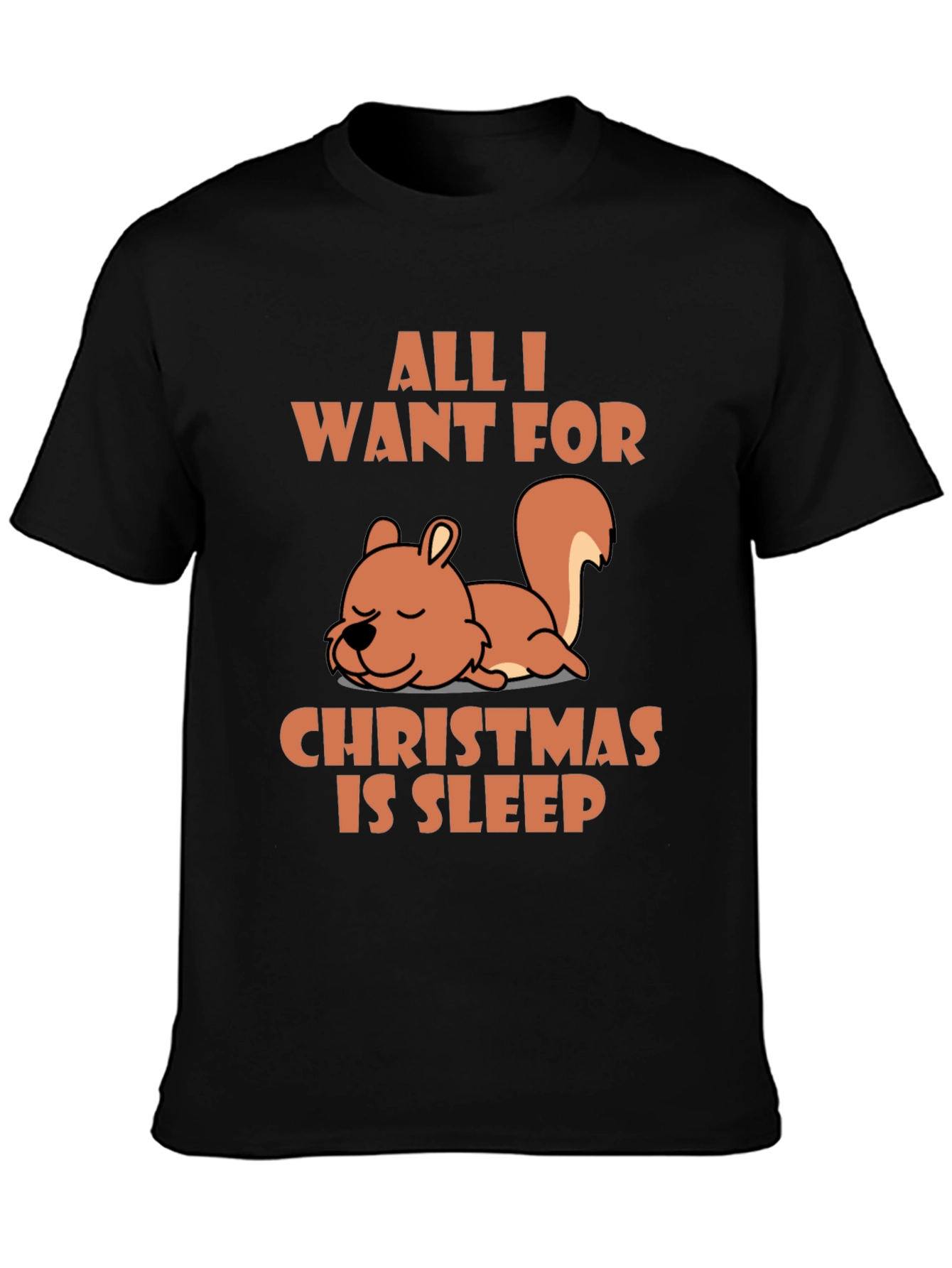 Sleepy Squirrel Christmas T-Shirt