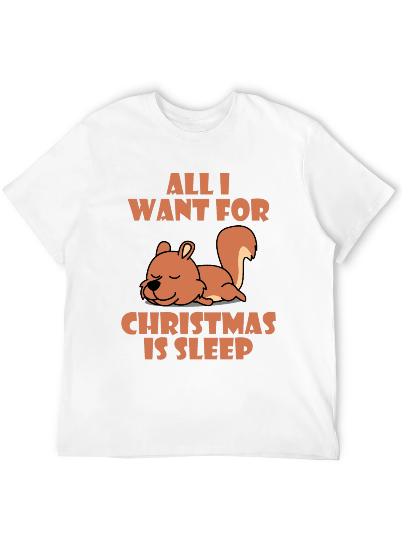 Sleepy Squirrel Christmas T-Shirt