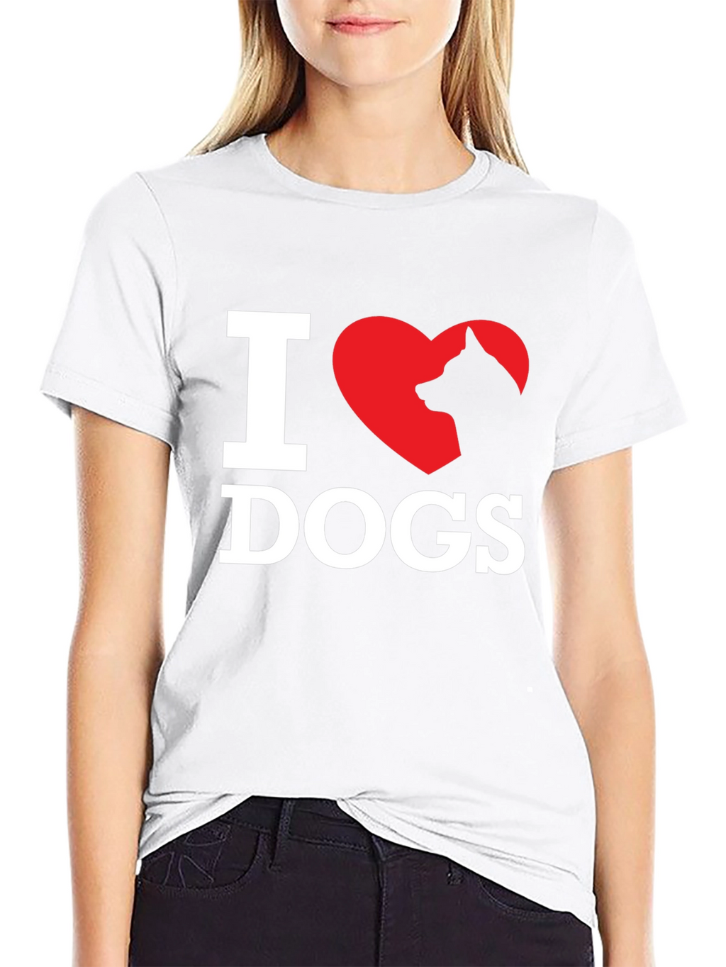 I Heart Dogs Black T-Shirt for Dog Lovers