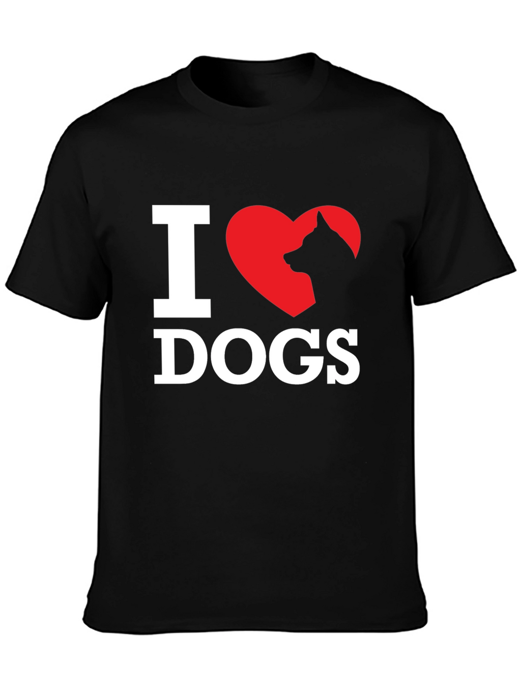 I Heart Dogs Black T-Shirt for Dog Lovers