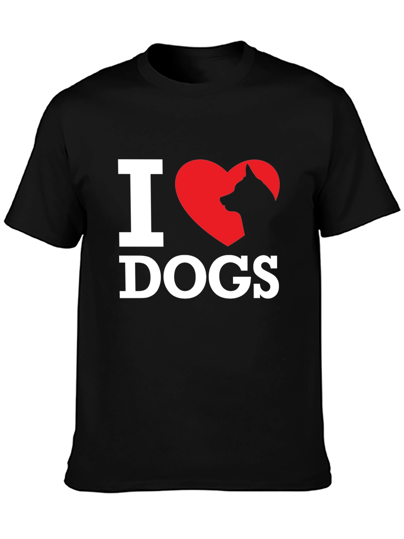I Heart Dogs Black T-Shirt for Dog Lovers