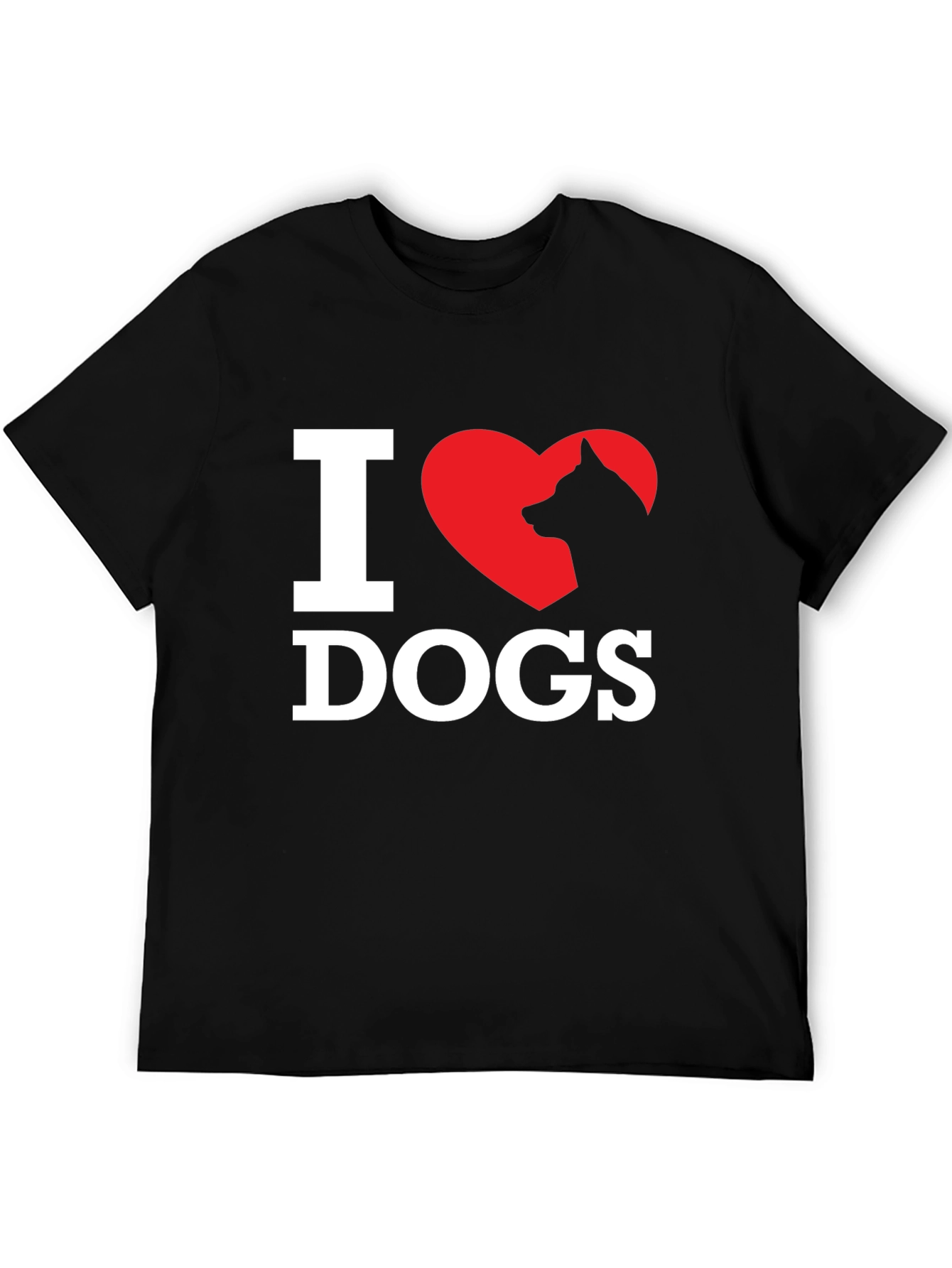 I Heart Dogs Black T-Shirt for Dog Lovers