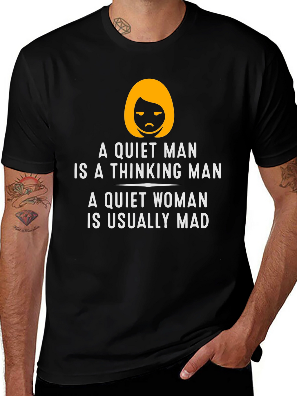 Funny Quiet Man/Woman Graphic T-Shirt