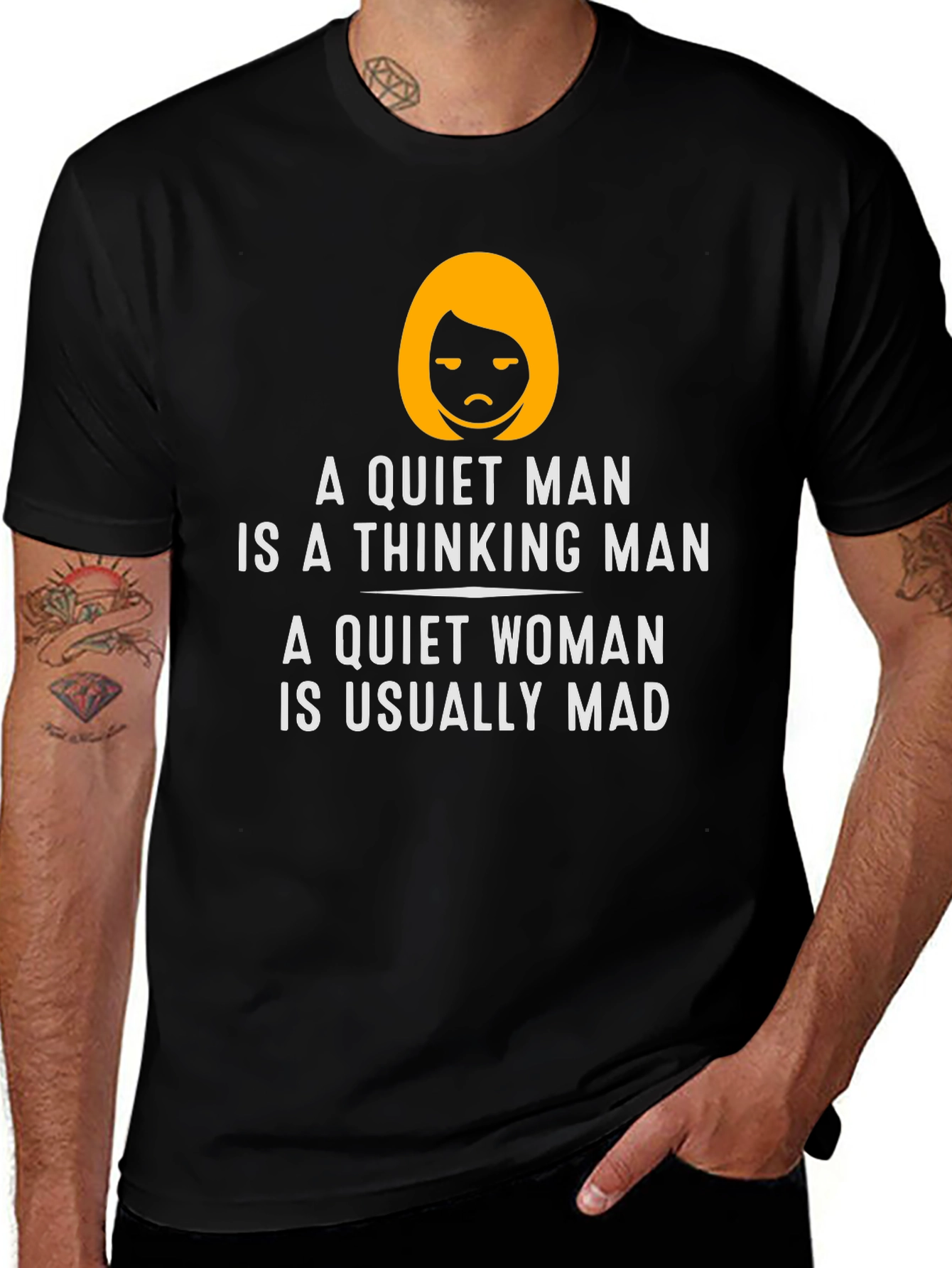 Funny Quiet Man/Woman Graphic T-Shirt