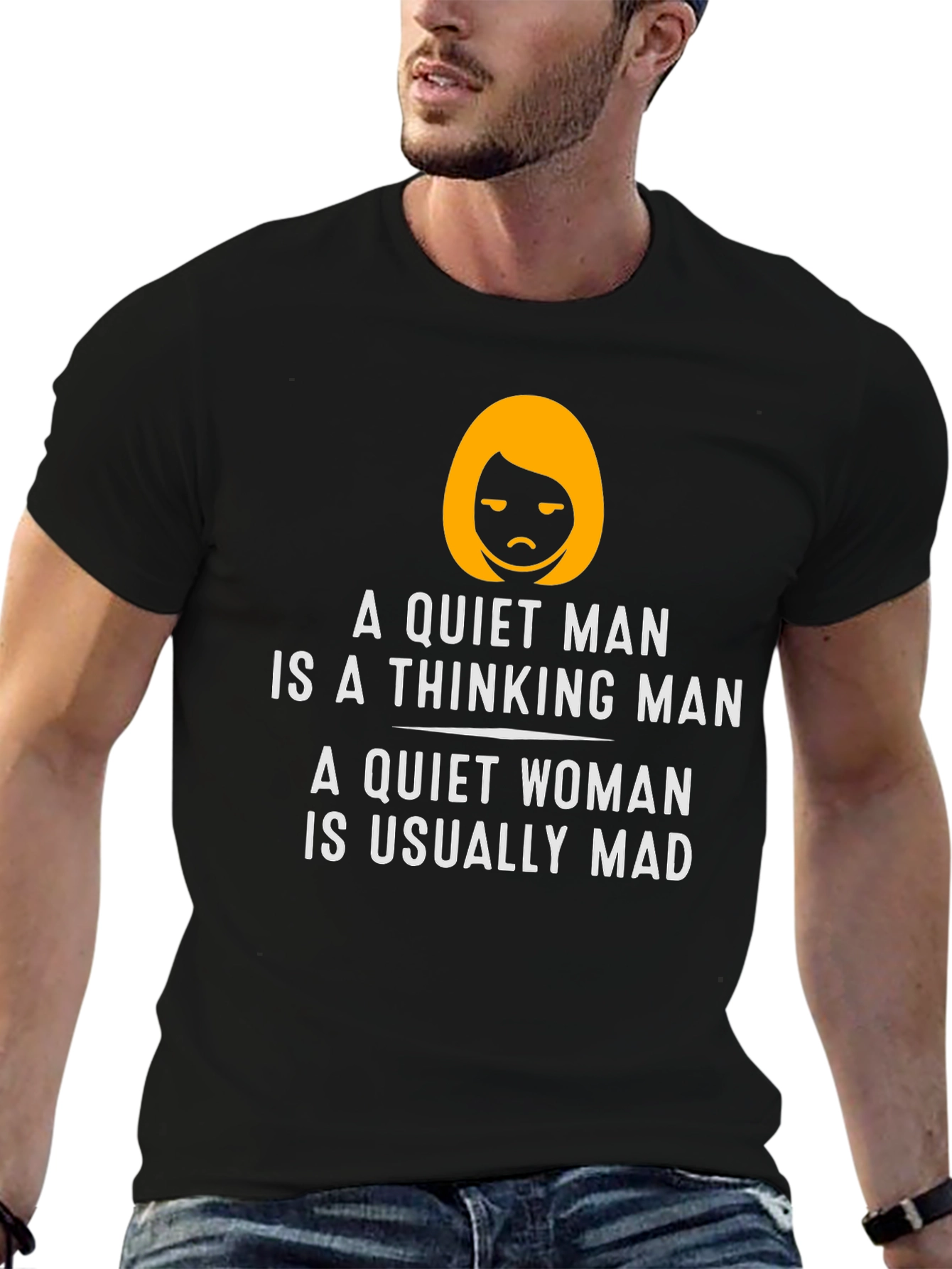 Funny Quiet Man/Woman Graphic T-Shirt