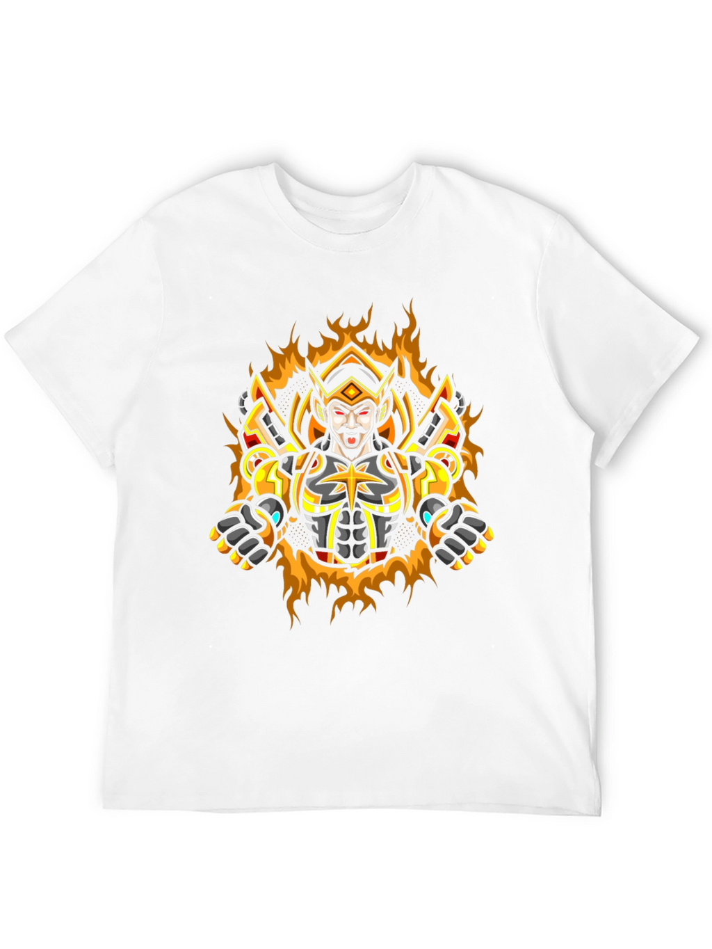 Warrior King Graphic Tee - Black Cotton Blend