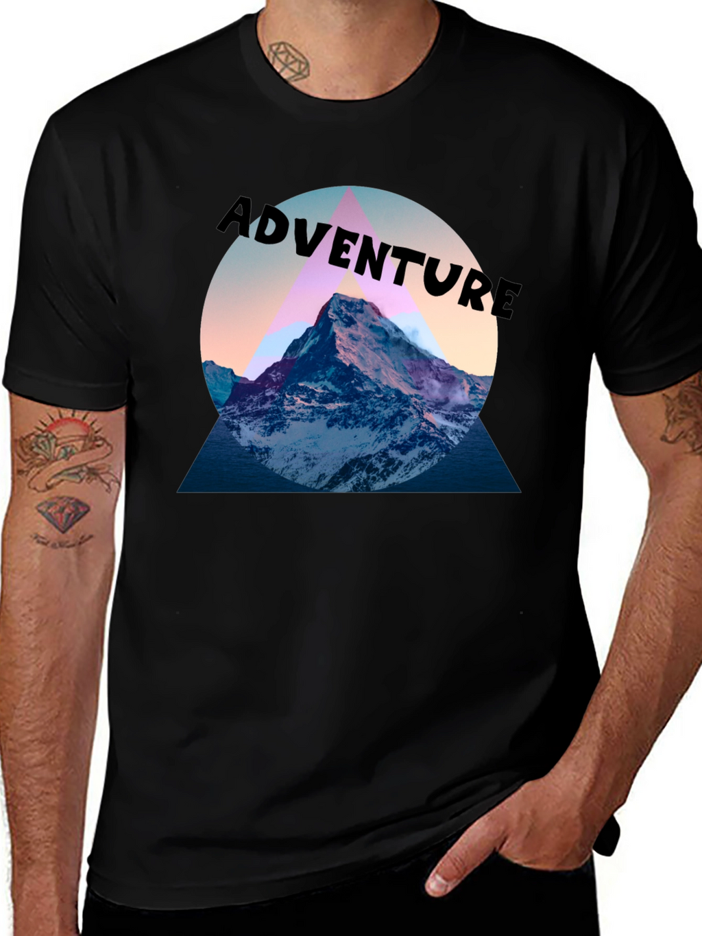 Adventure Mountain Graphic Tee - Black