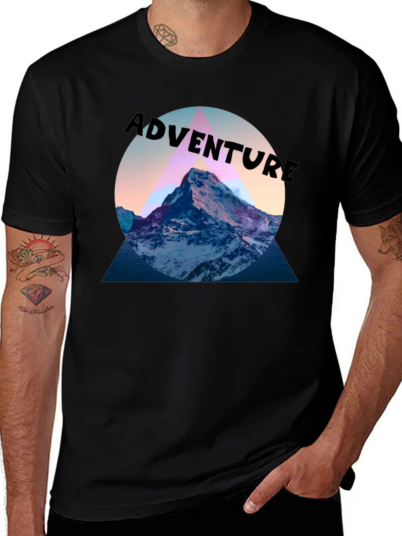 Adventure Mountain Graphic Tee - Black