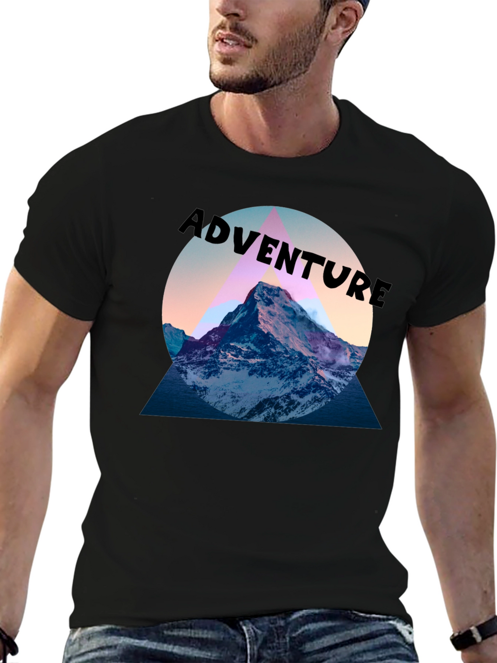 Adventure Mountain Graphic Tee - Black