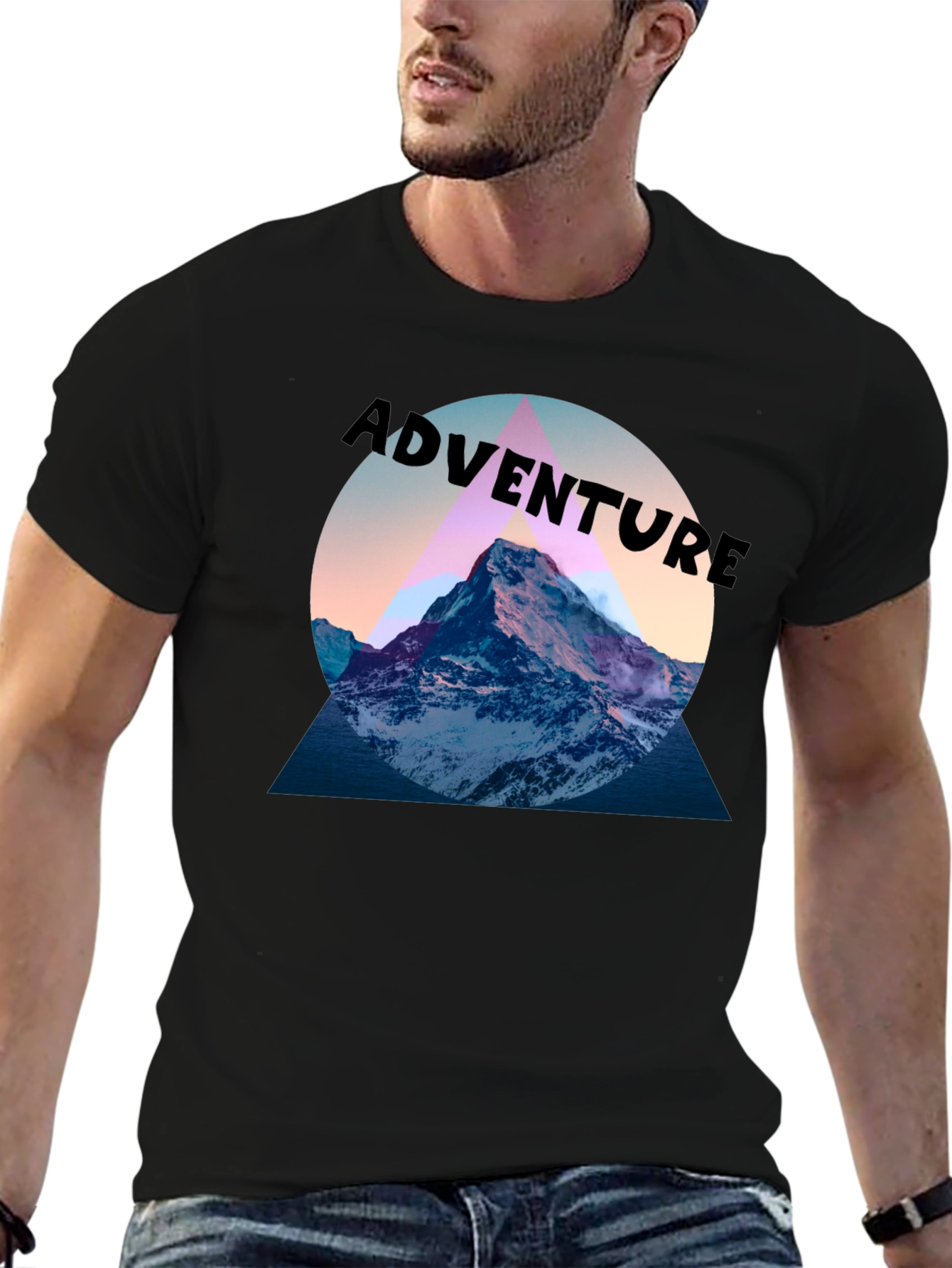 Adventure Mountain Graphic Tee - Black