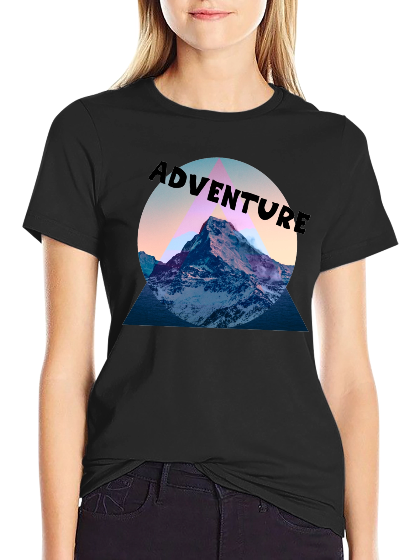 Adventure Mountain Graphic Tee - Black