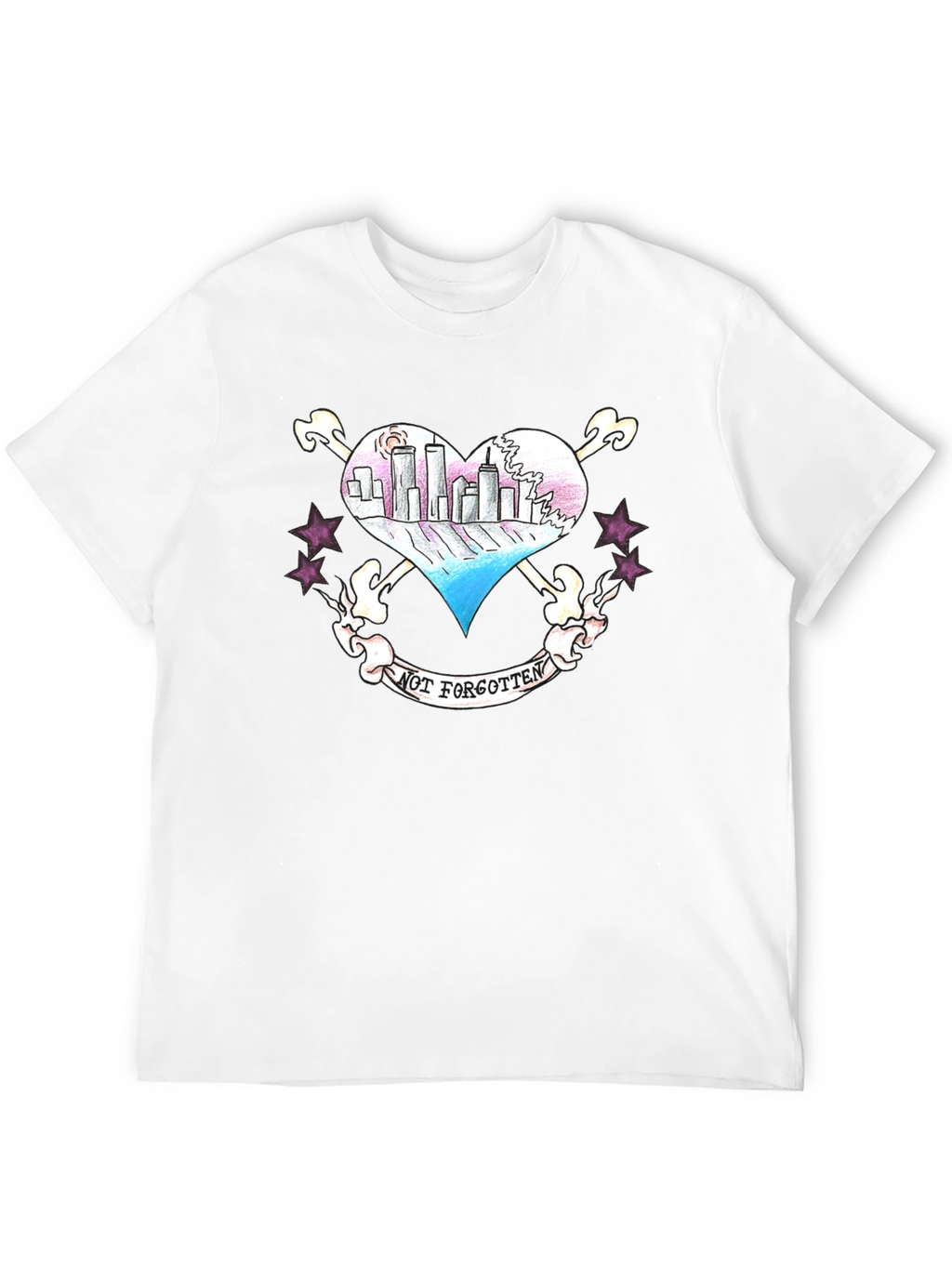 Twin Towers Heart Tattoo T-Shirt