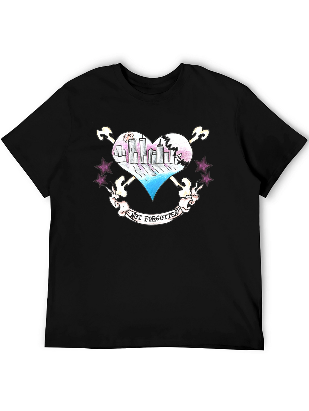 Twin Towers Heart Tattoo T-Shirt