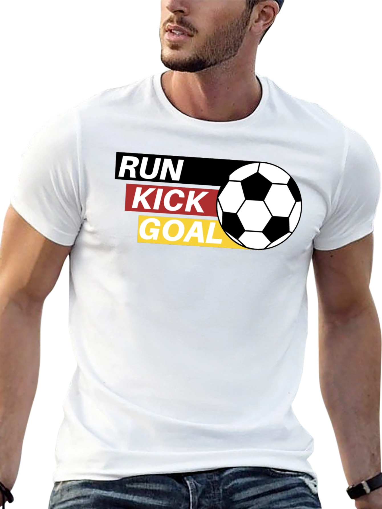 Run Kick Goal T-Shirt - Soccer Fan Tee