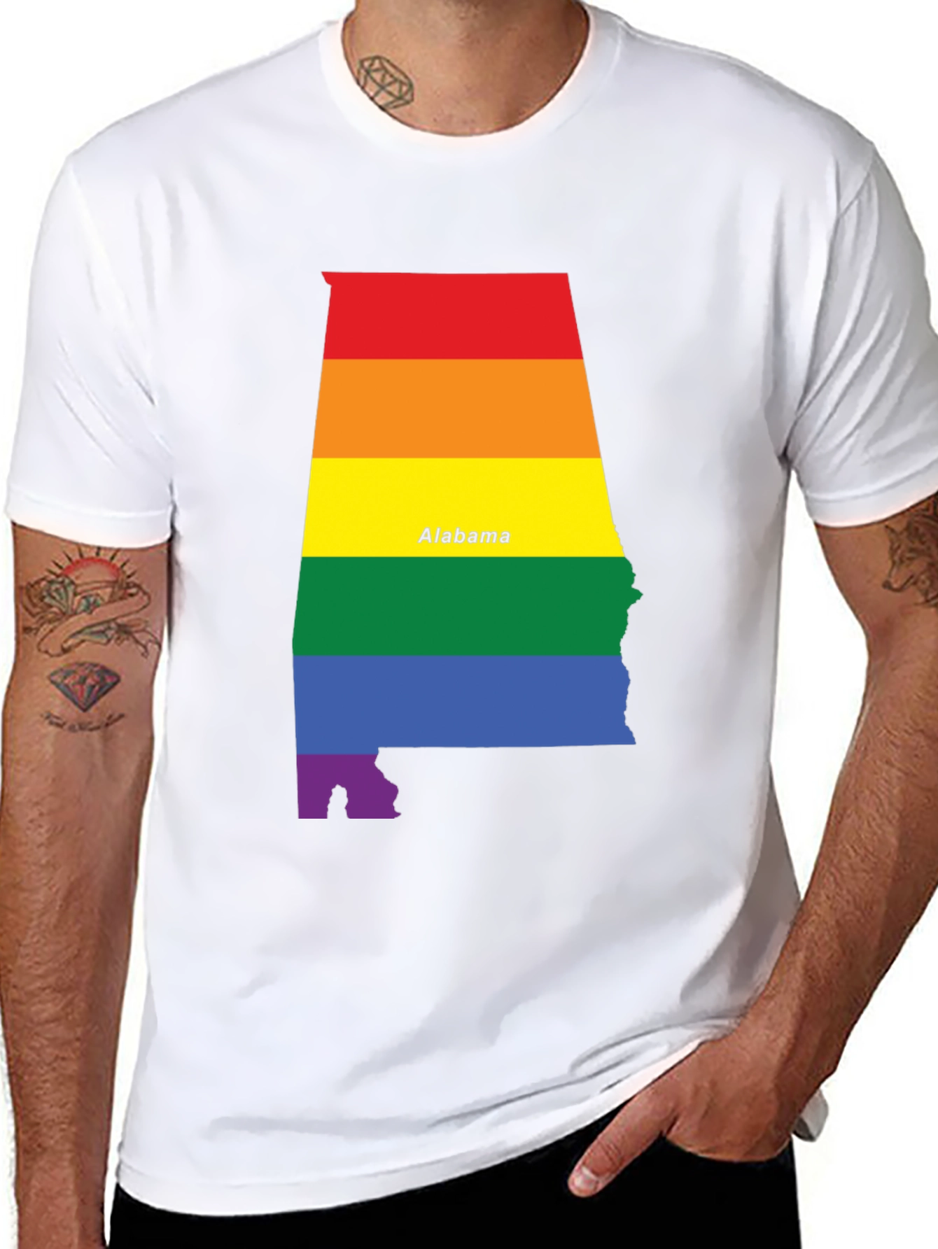 Alabama Pride T-Shirt - Rainbow State Pride