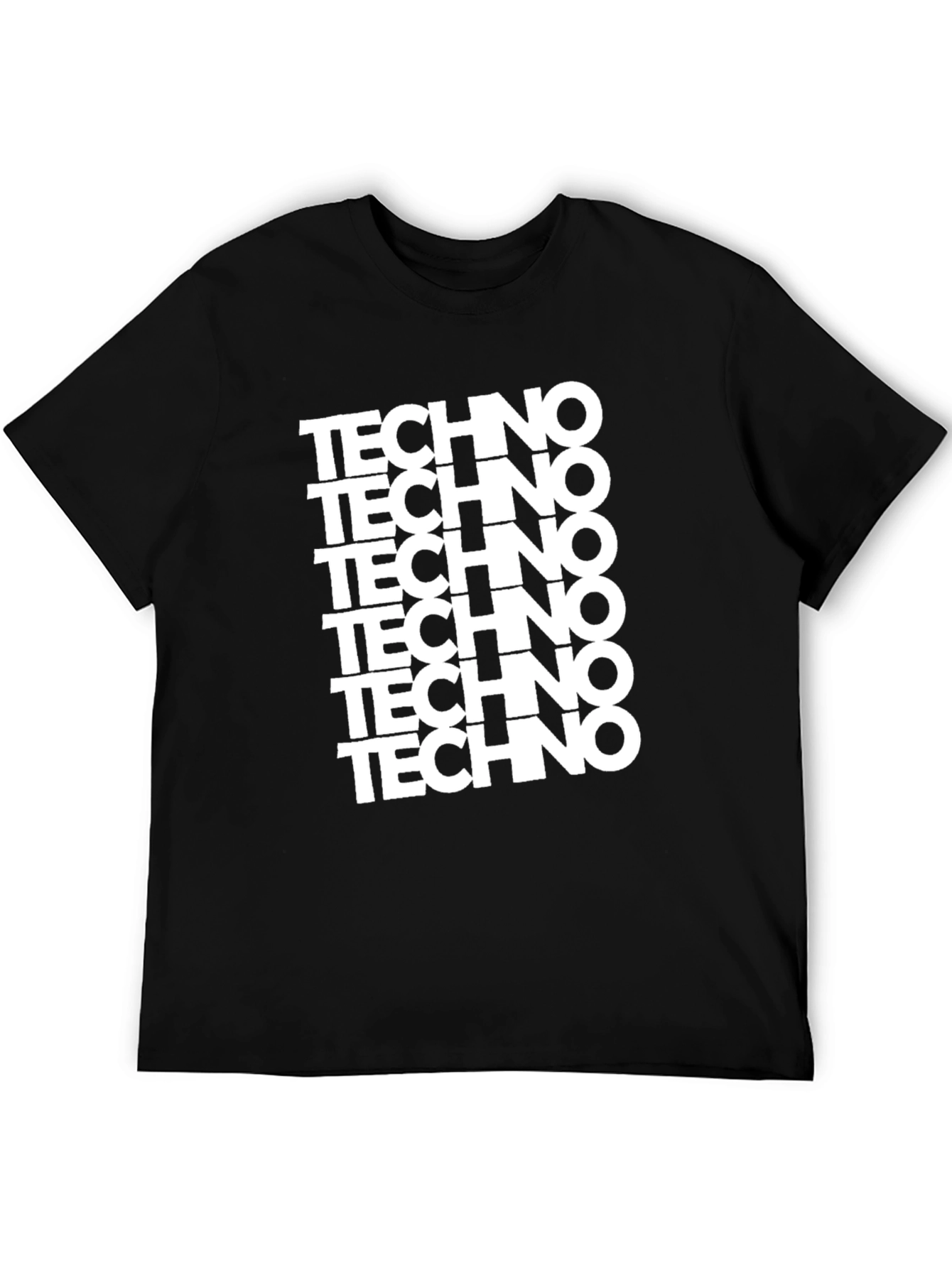 Techno Graphic Print T-Shirt - Black