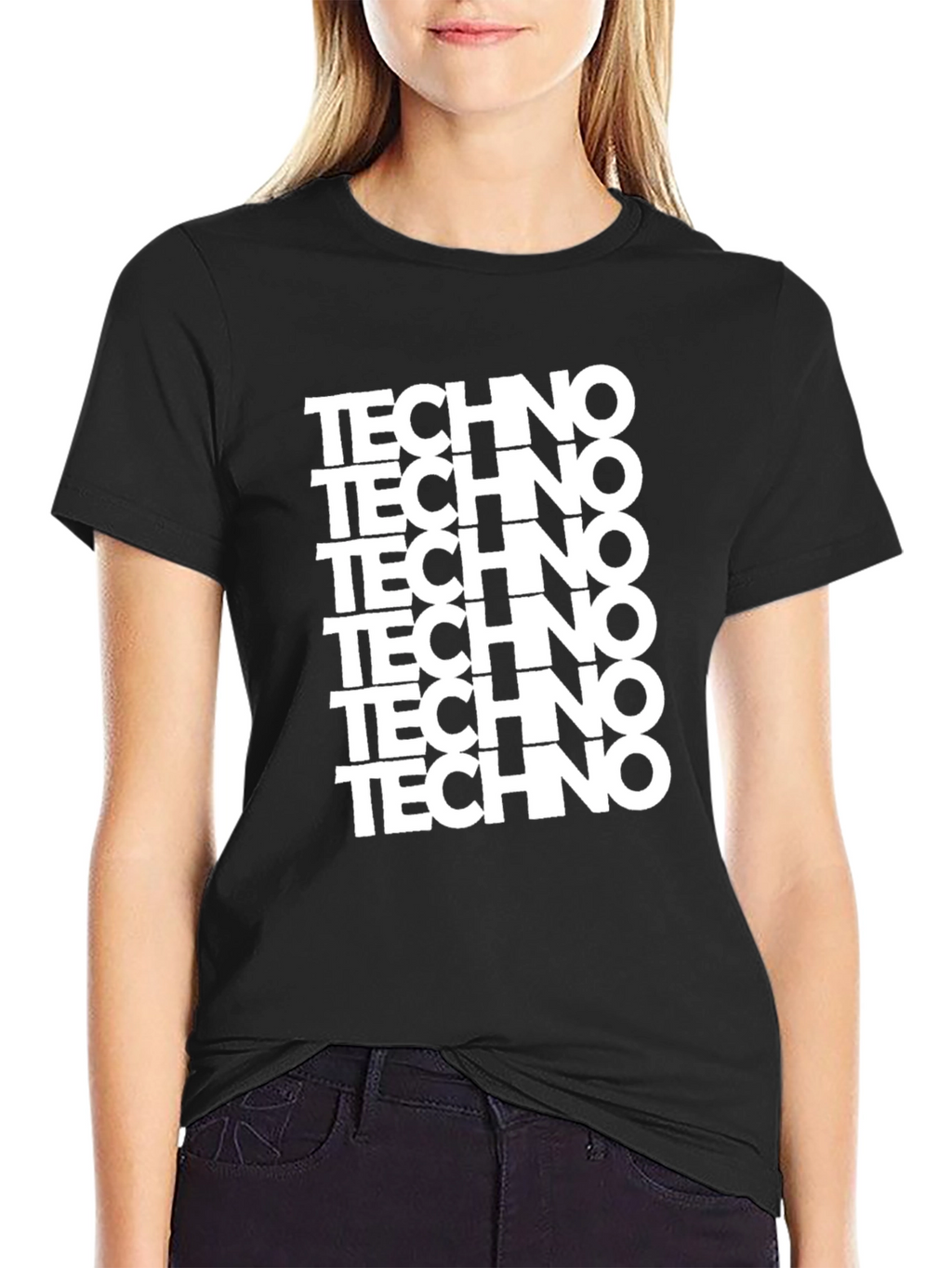 Techno Graphic Print T-Shirt - Black