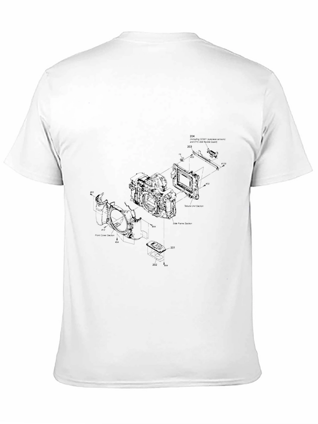 Camera Blueprint T-Shirt - Tech Enthusiast Apparel