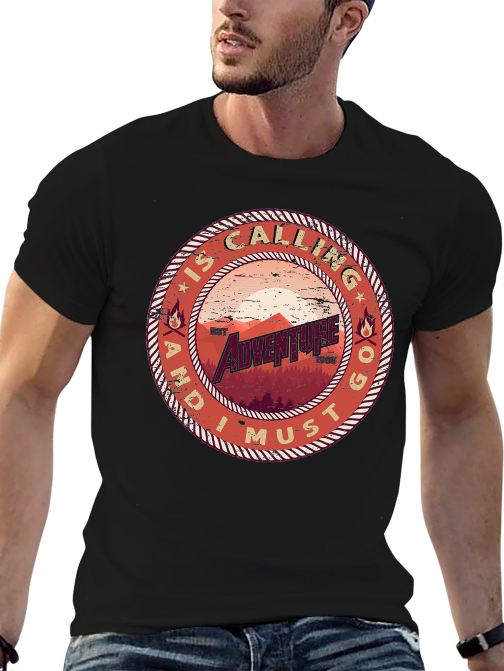 Adventure Calling Tee - Mens Black T-Shirt
