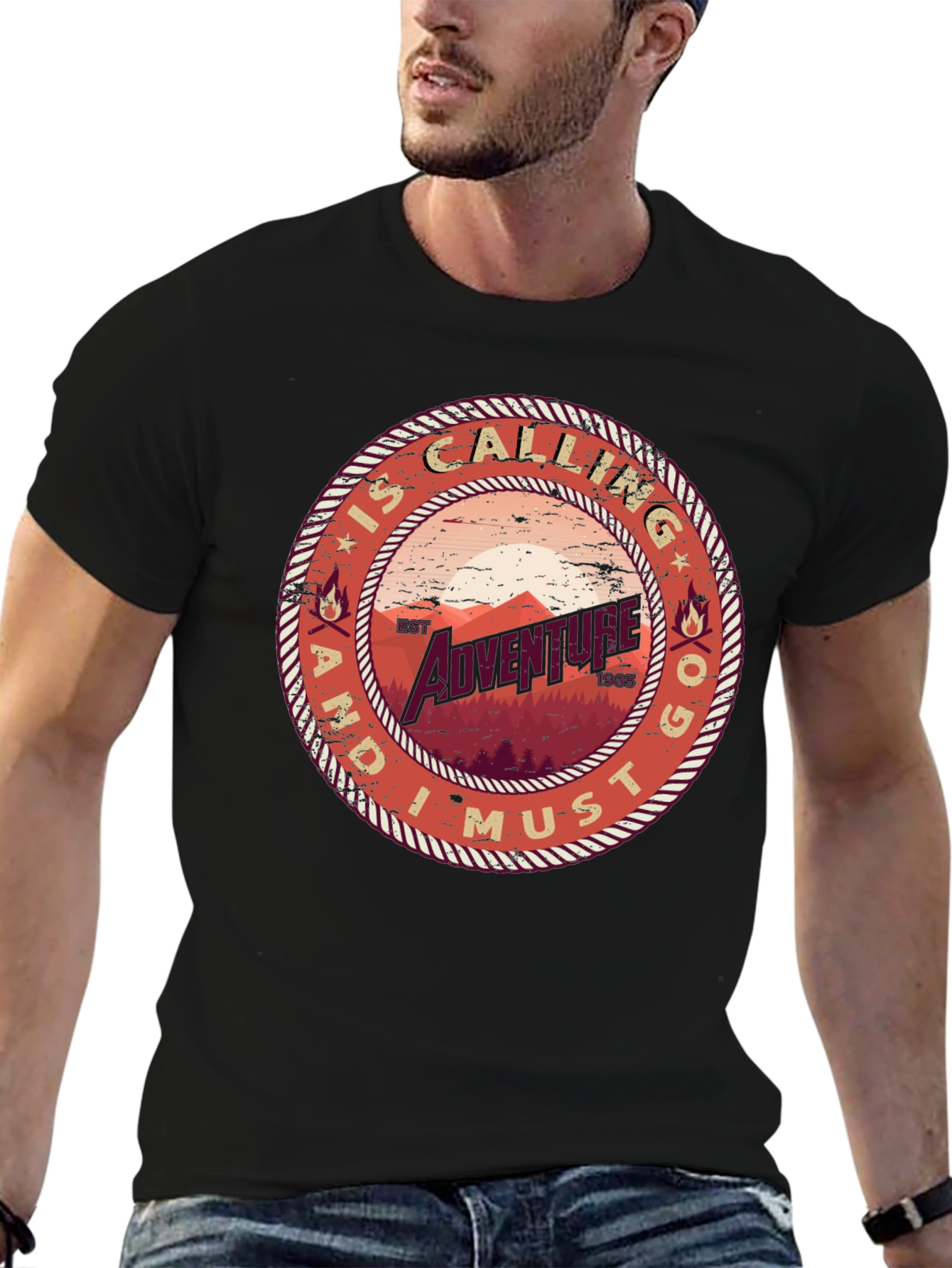 Adventure Calling Tee - Mens Black T-Shirt