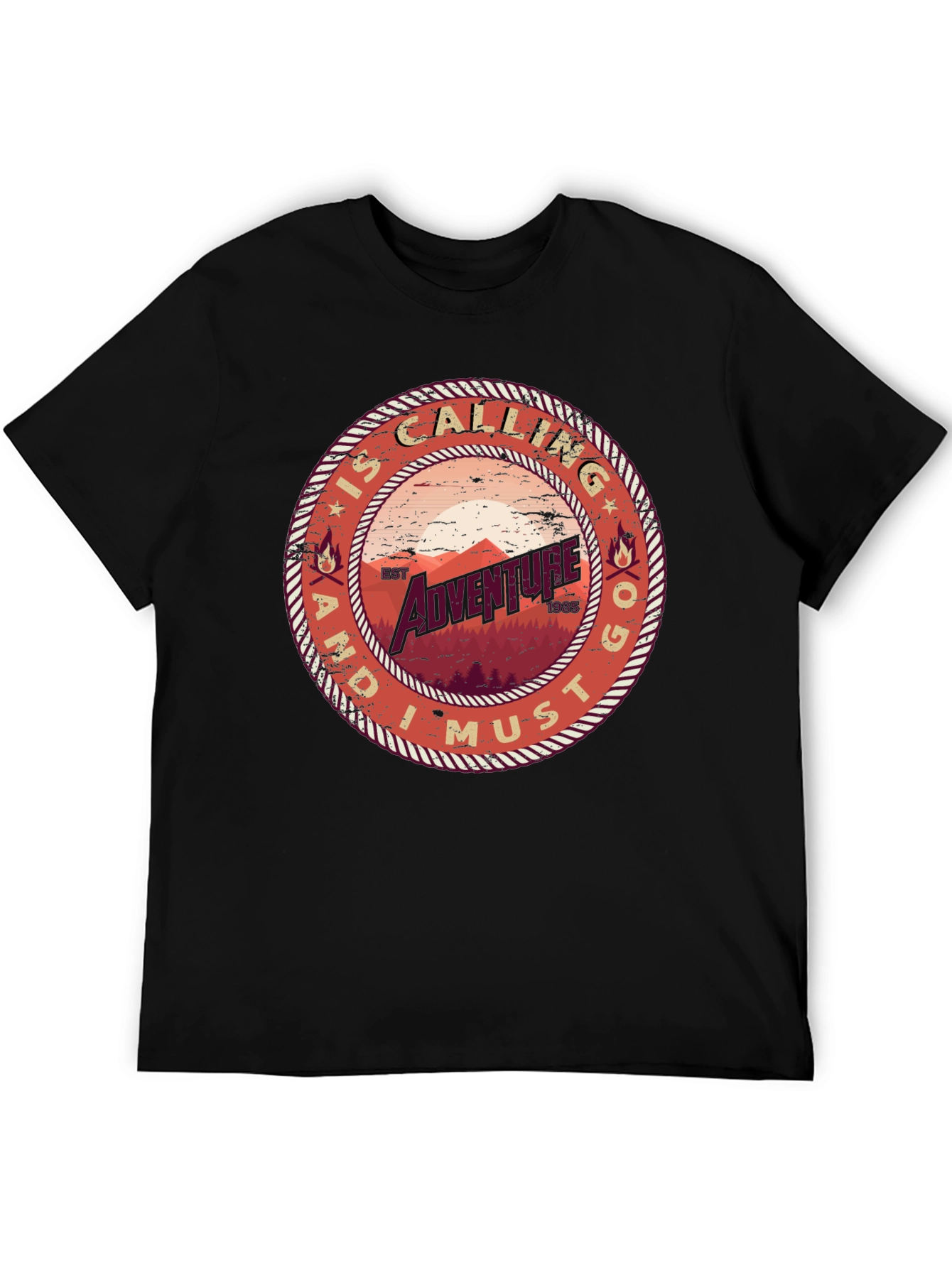 Adventure Calling Tee - Mens Black T-Shirt