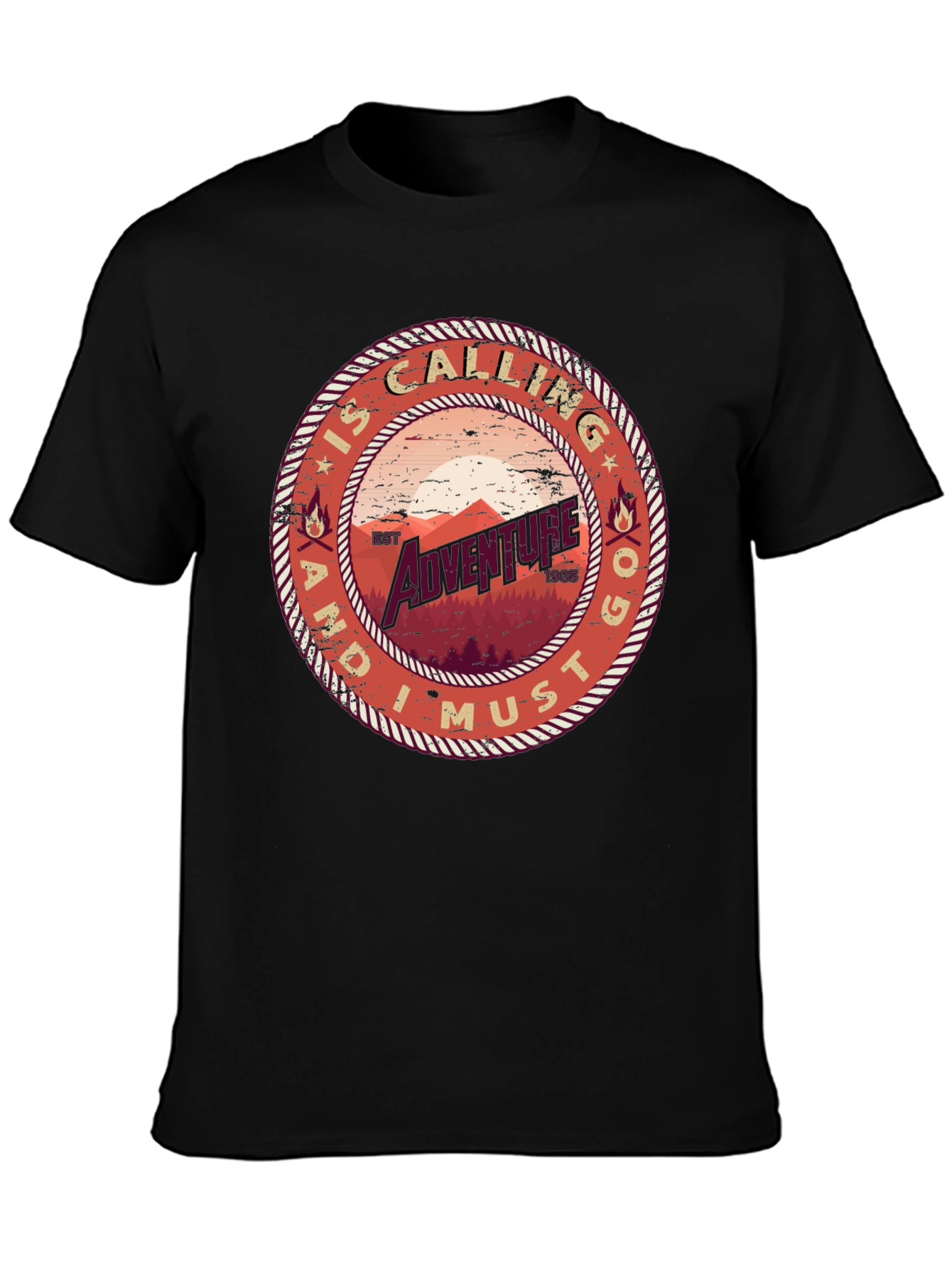 Adventure Calling Tee - Mens Black T-Shirt