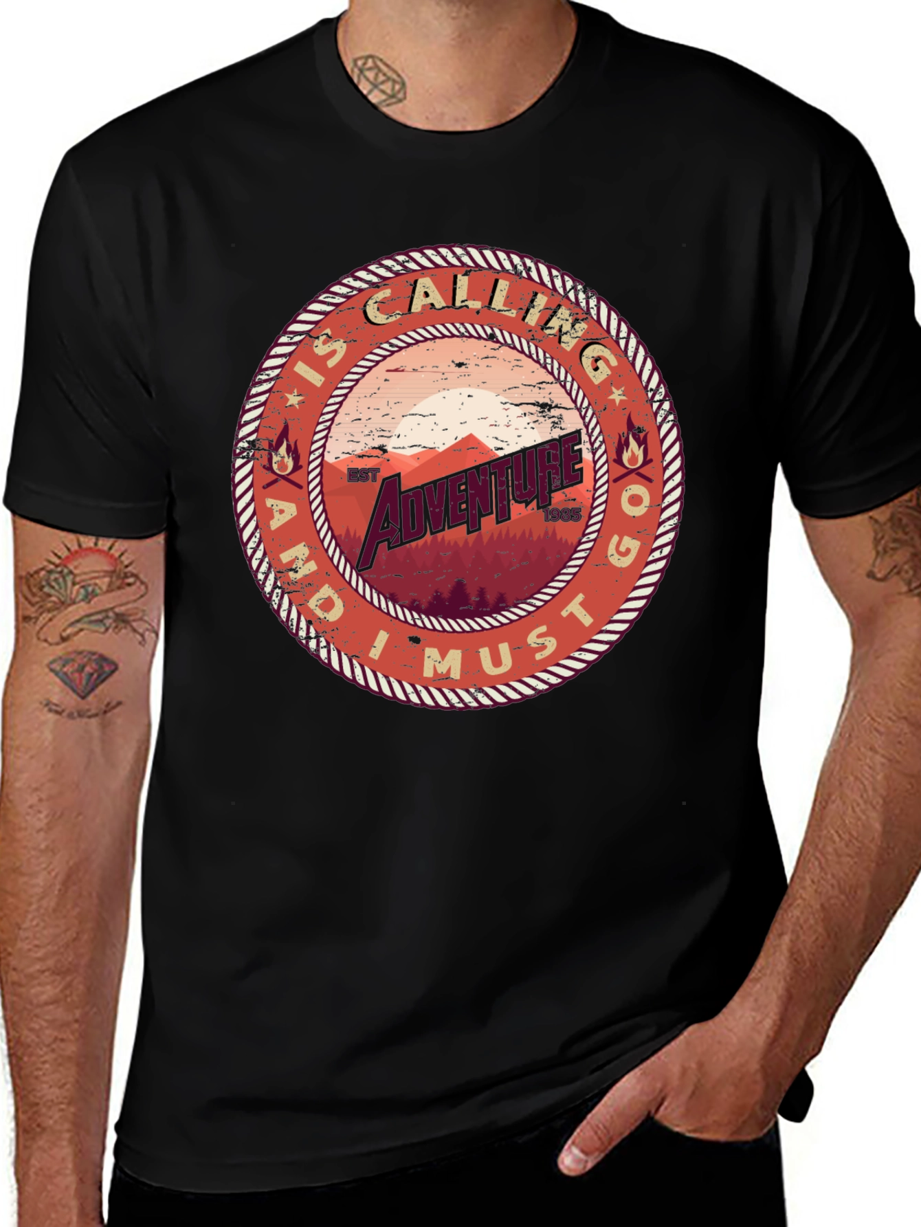 Adventure Calling Tee - Mens Black T-Shirt