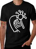 Kokopelli Graphic Tee - Black Cotton T-Shirt