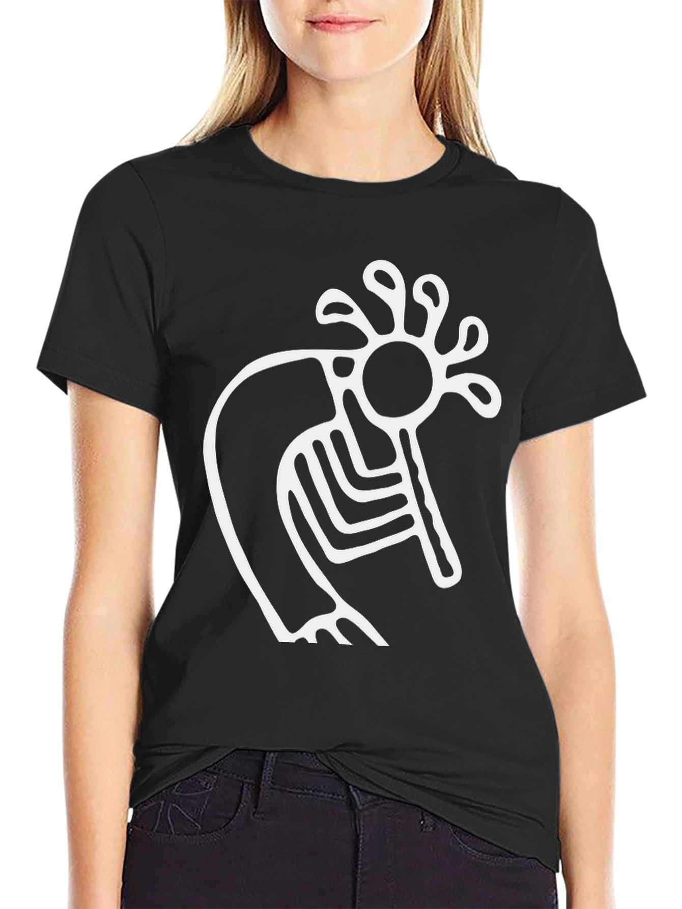 Kokopelli Graphic Tee - Black Cotton T-Shirt