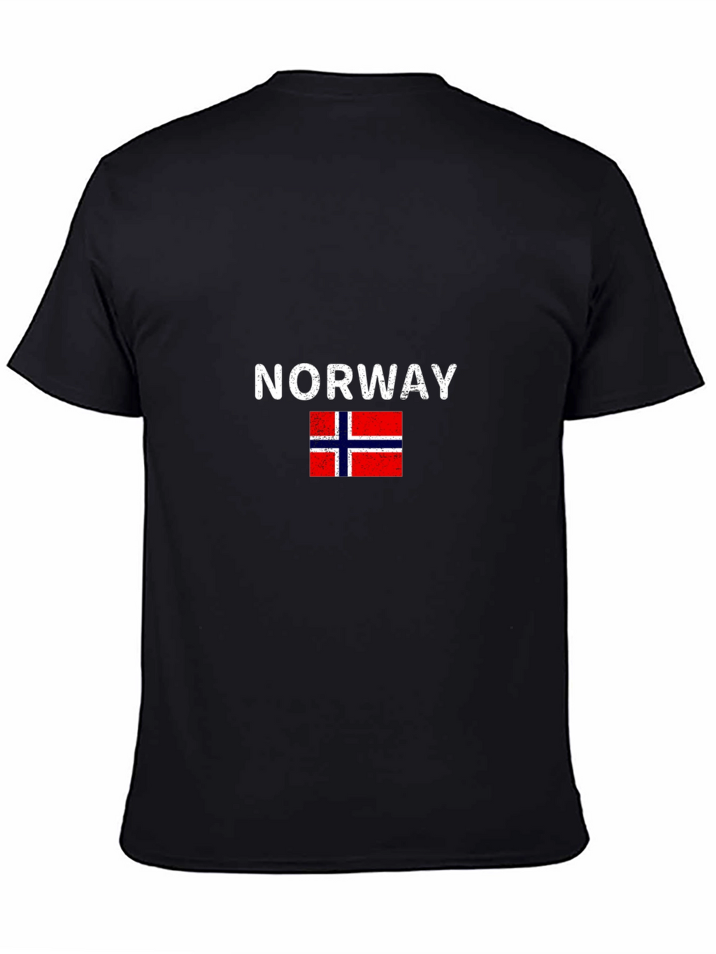 Norway Flag Graphic T-Shirt - Black Casual Wear