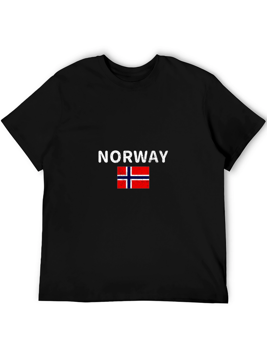 Norway Flag Graphic T-Shirt - Black Casual Wear