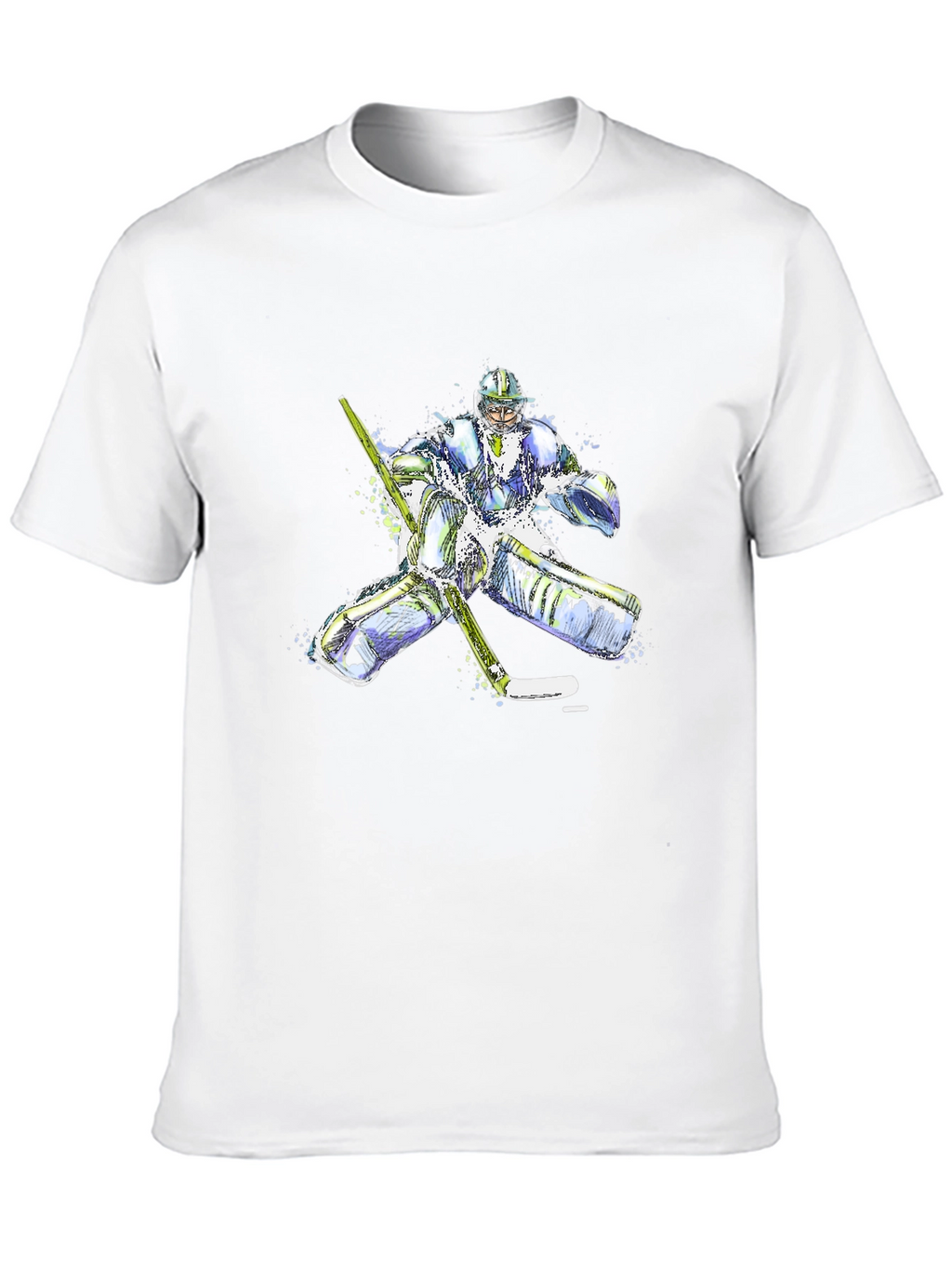 Hockey Goalie Graphic Tee - Black Cotton T-Shirt